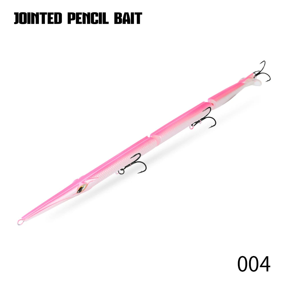 Hunthouse Jointed Pencil Bait 3 Section Fishing Lure 180mm/22g 255mm/30.6g Needle Sinking Swimbait For Bluefish Seabass Tackle