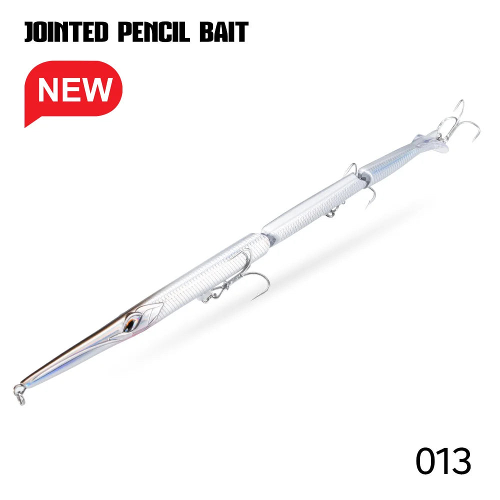 Hunthouse Jointed Pencil Bait 3 Section Fishing Lure 180mm/22g 255mm/30.6g Needle Sinking Swimbait For Bluefish Seabass Tackle