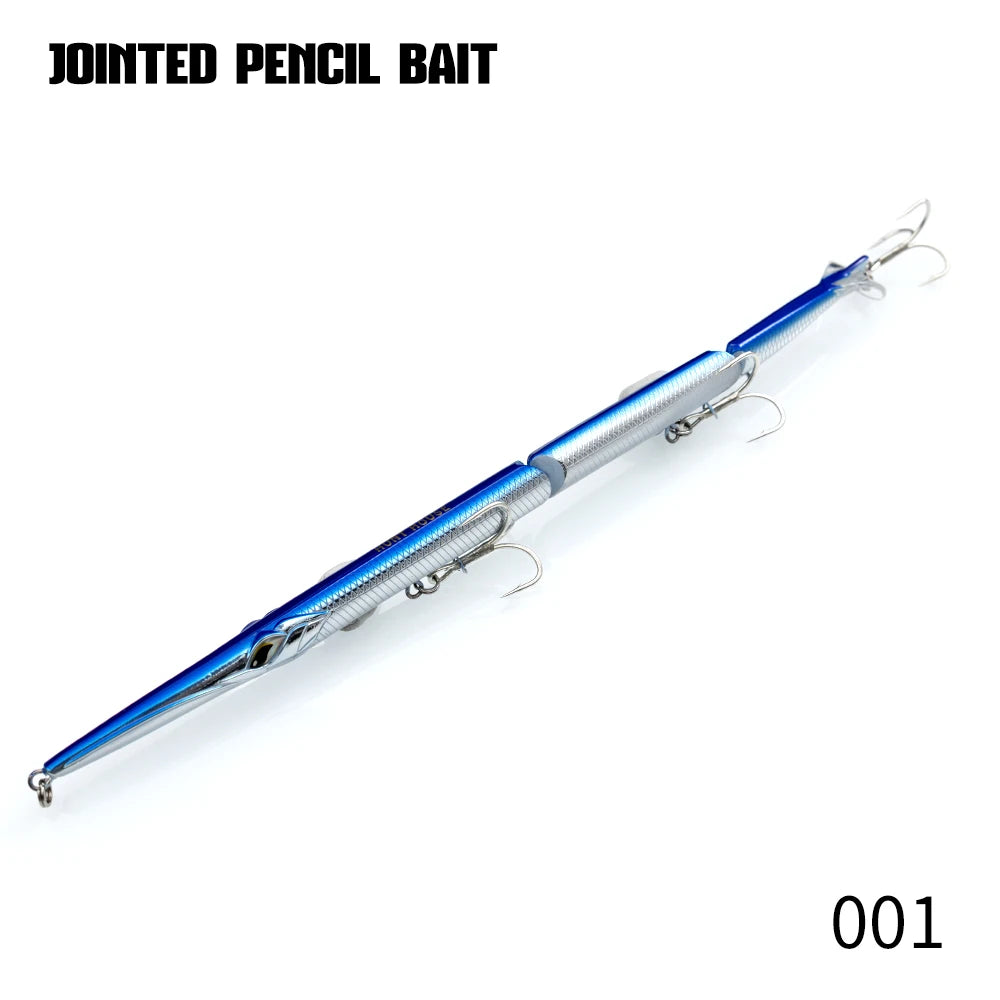 Hunthouse Jointed Pencil Bait 3 Section Fishing Lure 180mm/22g 255mm/30.6g Needle Sinking Swimbait For Bluefish Seabass Tackle