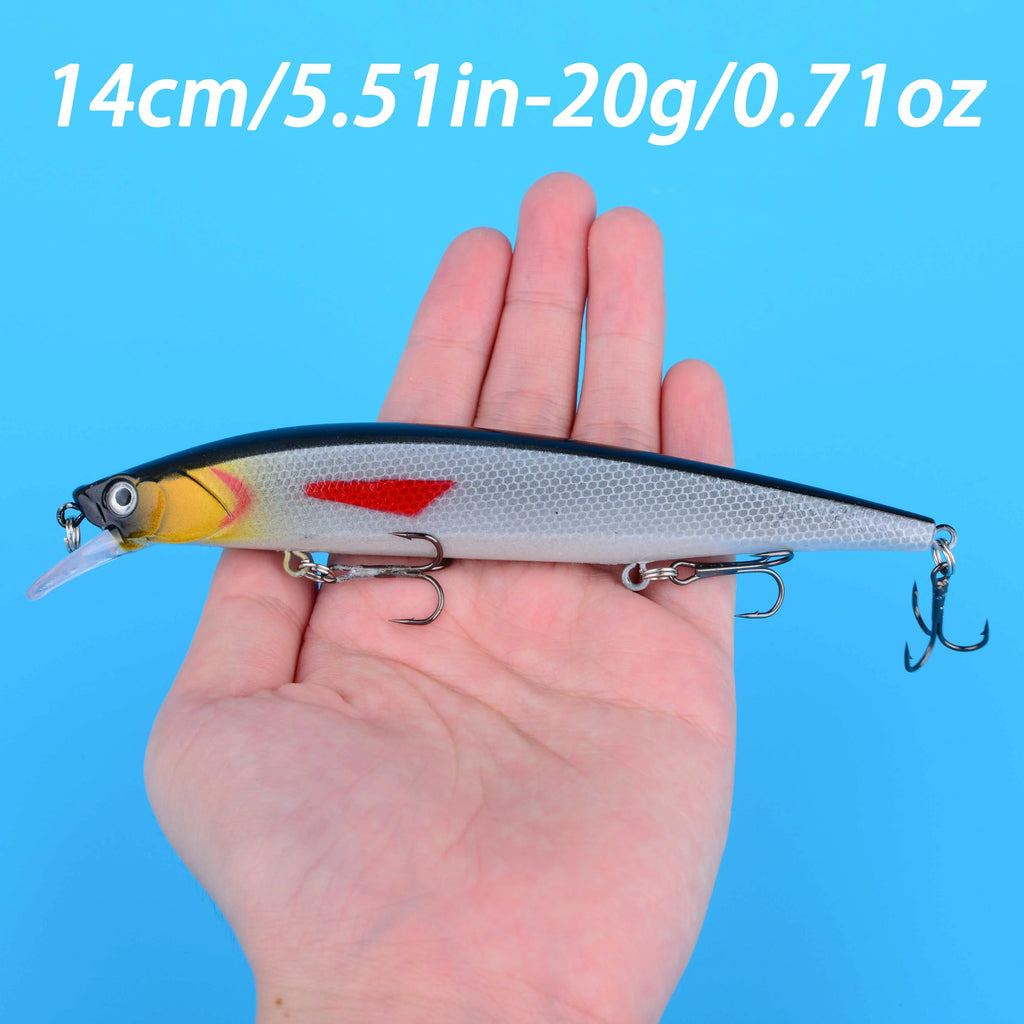 1PC Fishing Lure Floating Jerkbait 20g Weight Wobbler 14cm Minnow Bass Pike Tackle