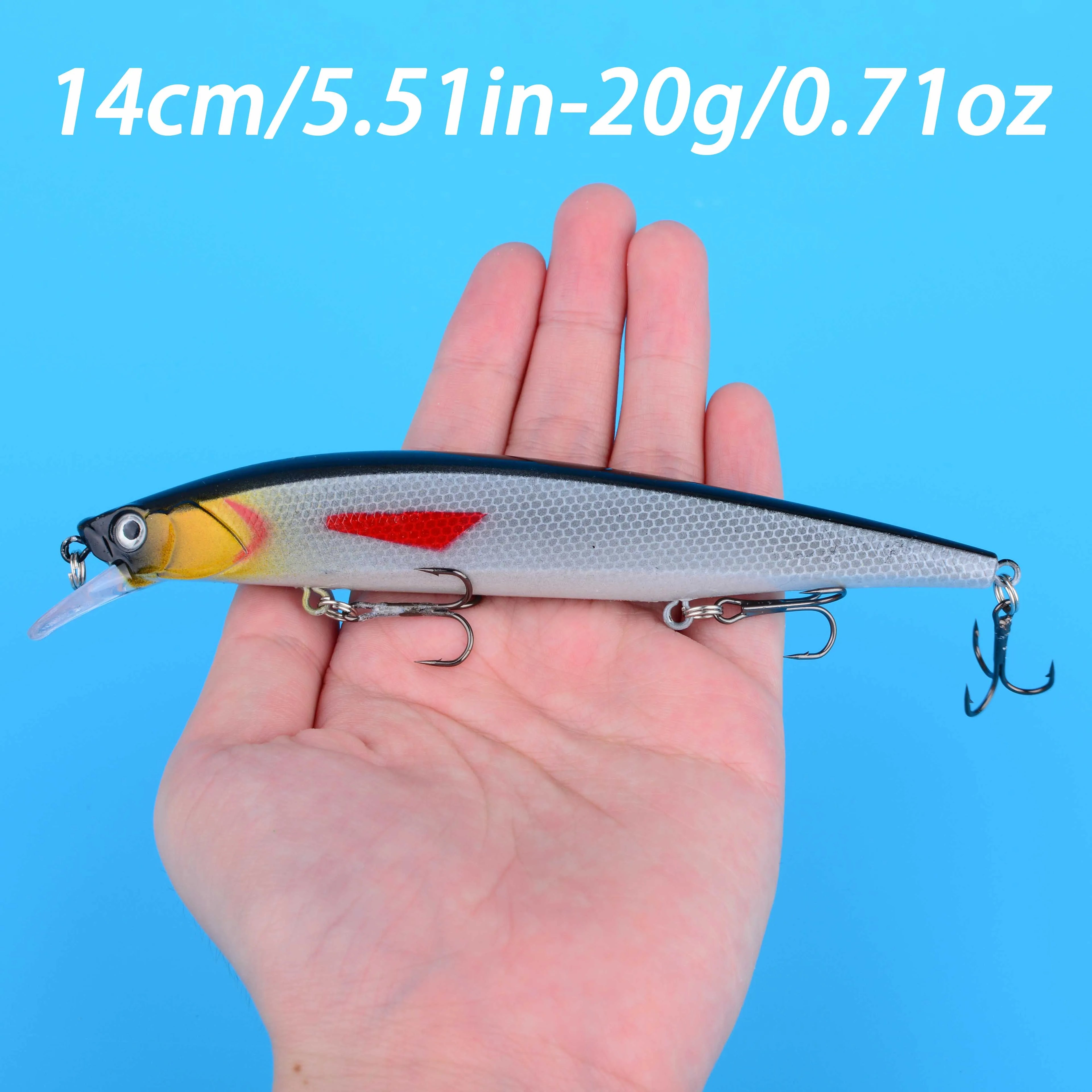 1PC Fishing Lure Floating Jerkbait 20g Weight Wobbler 14cm Minnow Bass Pike Tackle