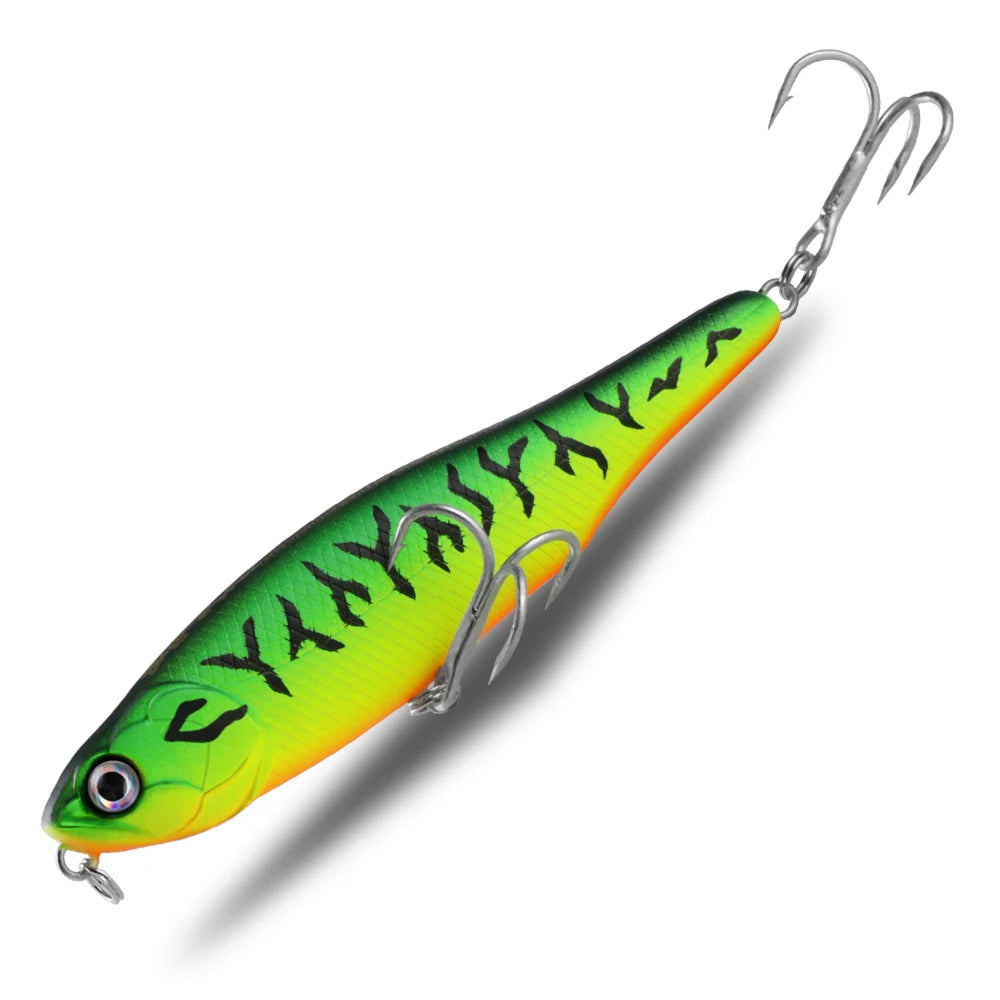 BEARKING 87mm 100mm Topwater Pencil Surface Fishing Lure Walk The Dog Artificial Saltwater Hard Bait Bass Plastic Walker