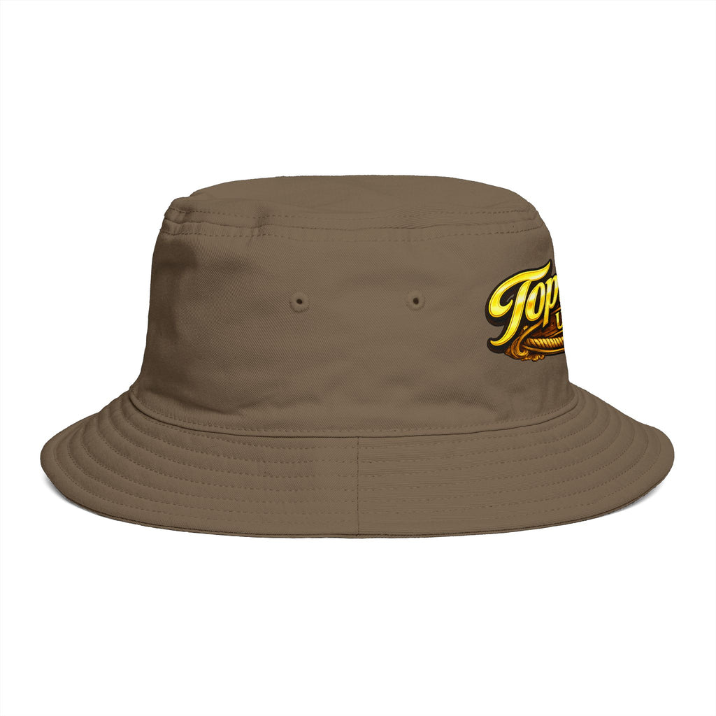 Topwater USA Bucket Hat — Retro Fishing Logo with American Flag