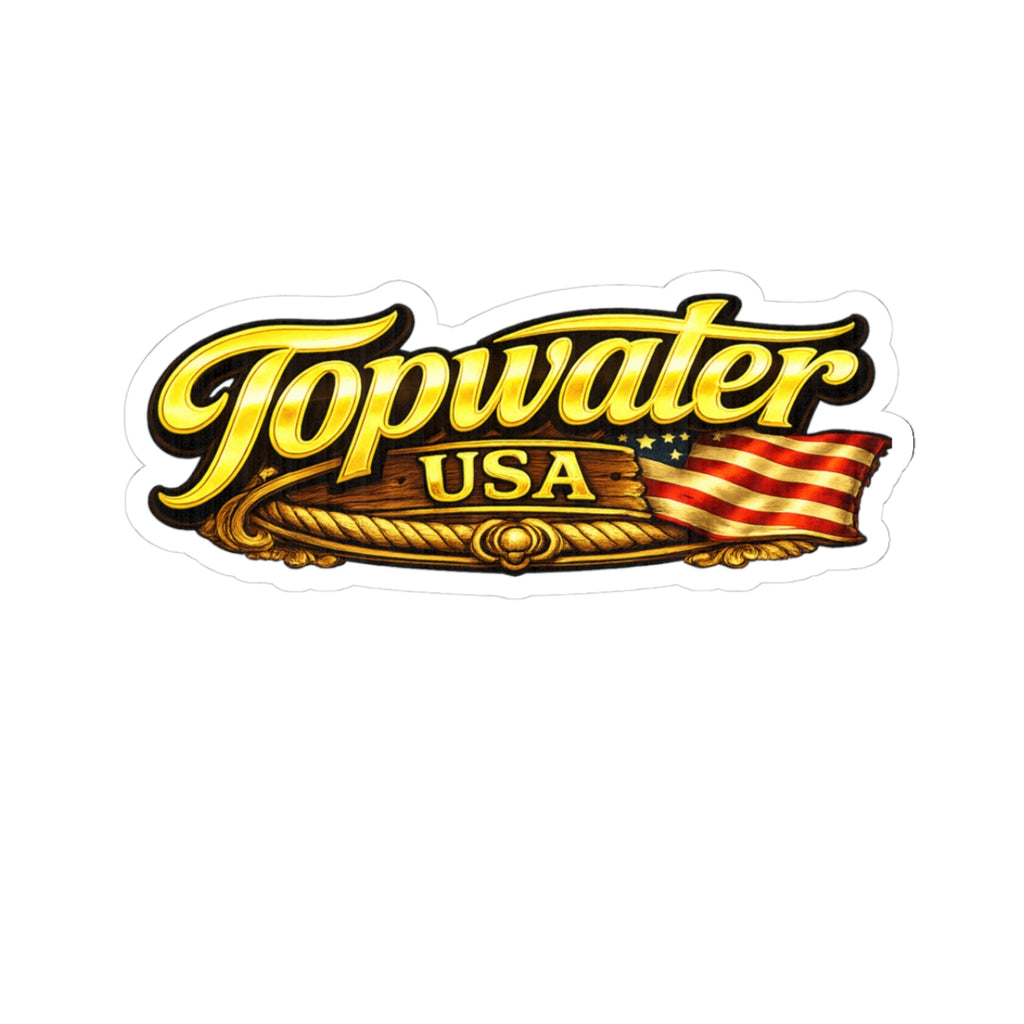 Topwater USA Kiss-Cut Sticker — Patriotic Fishing Logo Decal