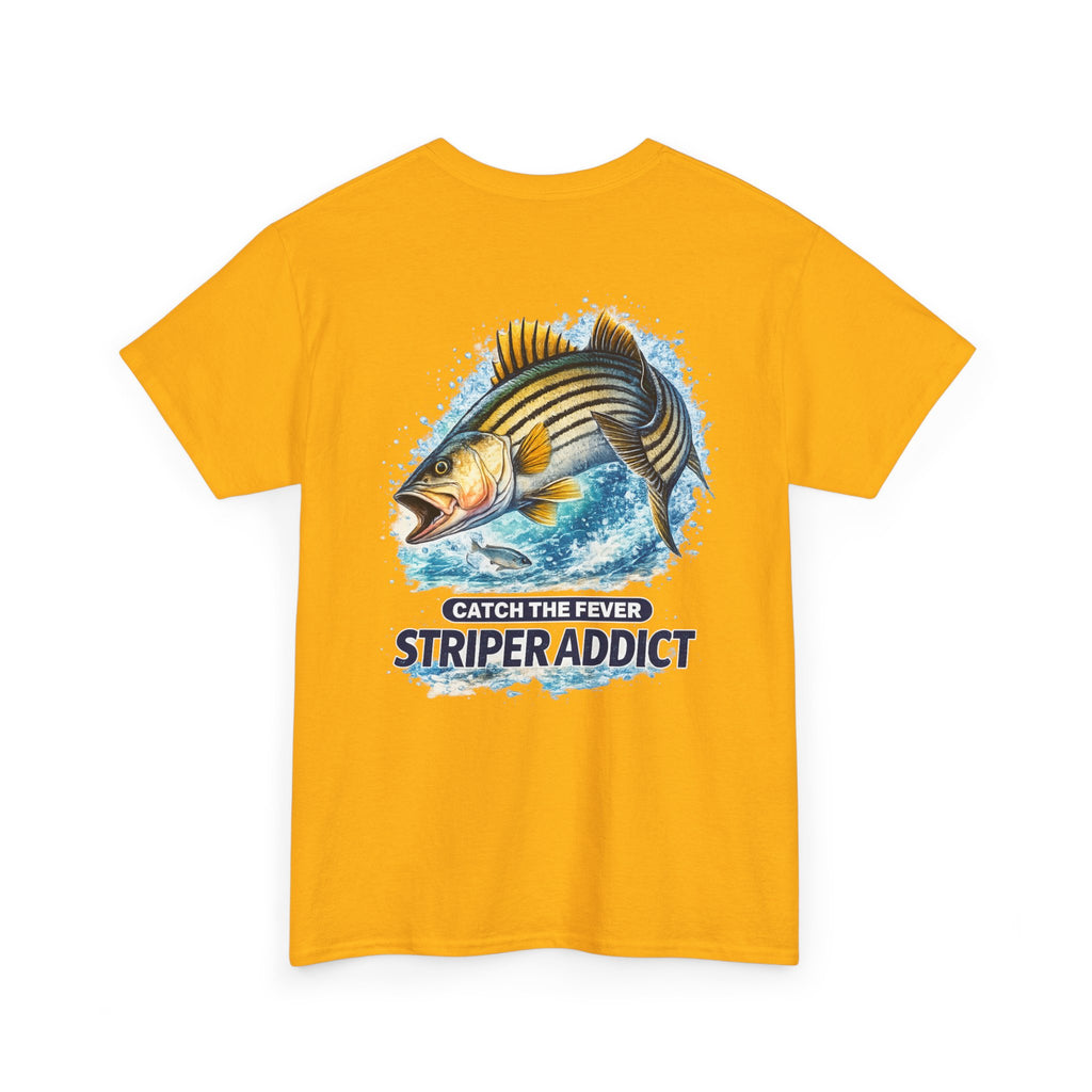 Striper Addict Fishing T‑Shirt — Catch the Fever Striped Bass Tee