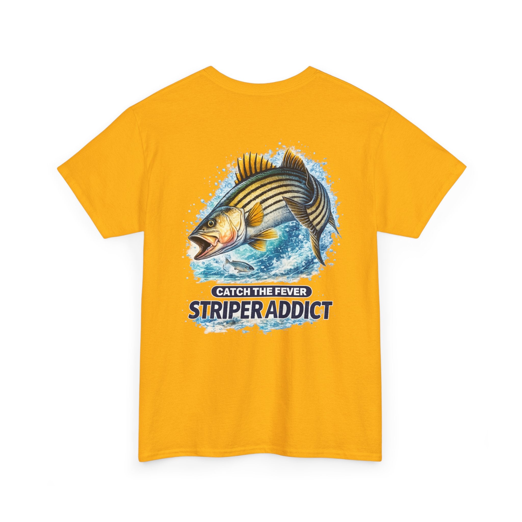 Striper Addict Fishing T‑Shirt — Catch the Fever Striped Bass Tee