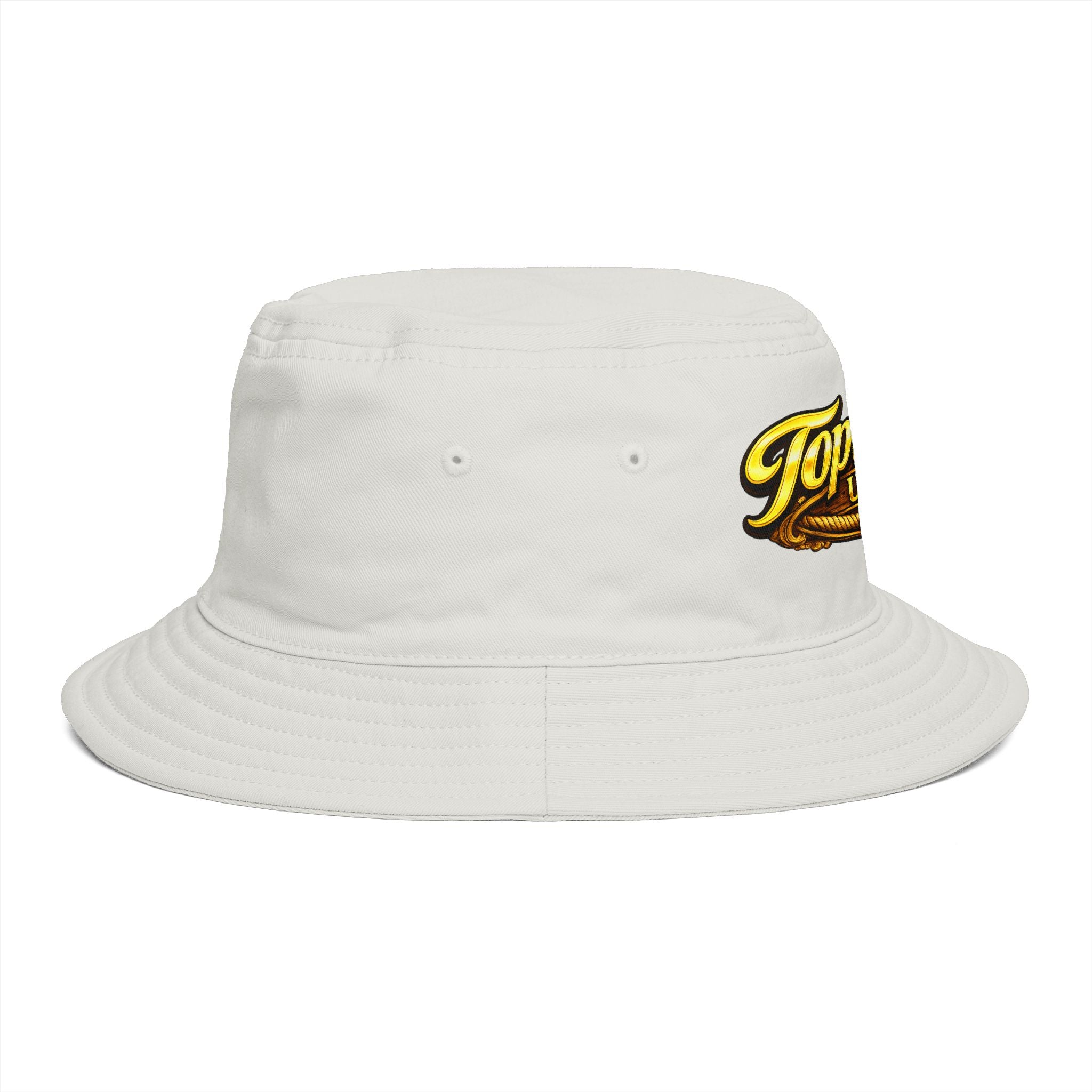 Topwater USA Bucket Hat — Retro Fishing Logo with American Flag