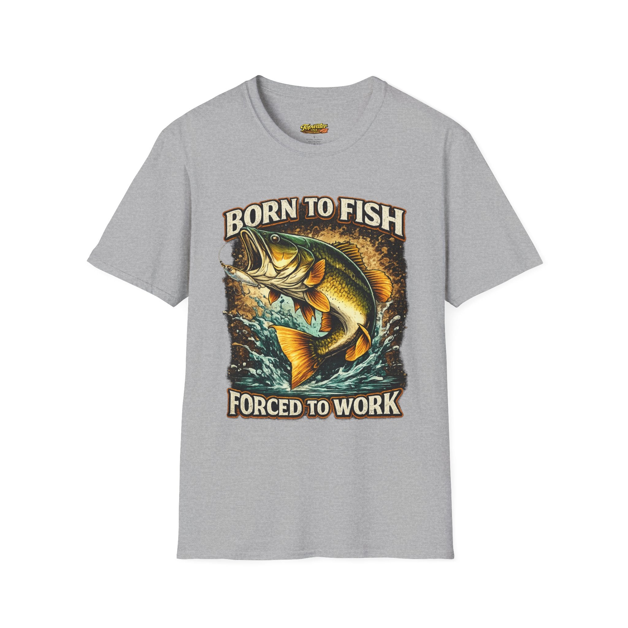 Born to Fish T-Shirt – "Born to Fish, Forced to Work" Fishing Graphic Tee