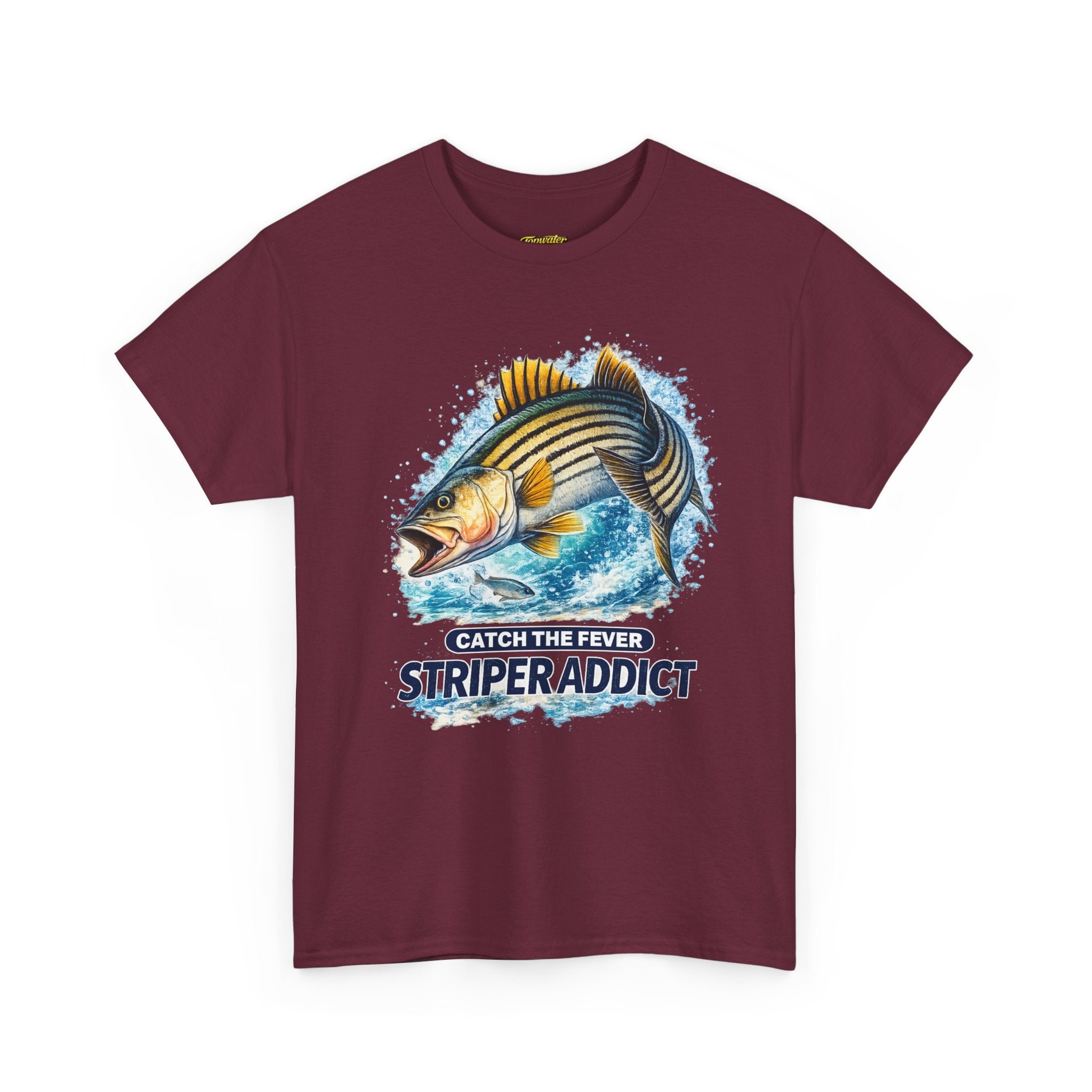 Striper Addict Fishing T‑Shirt — Catch the Fever Striped Bass Tee