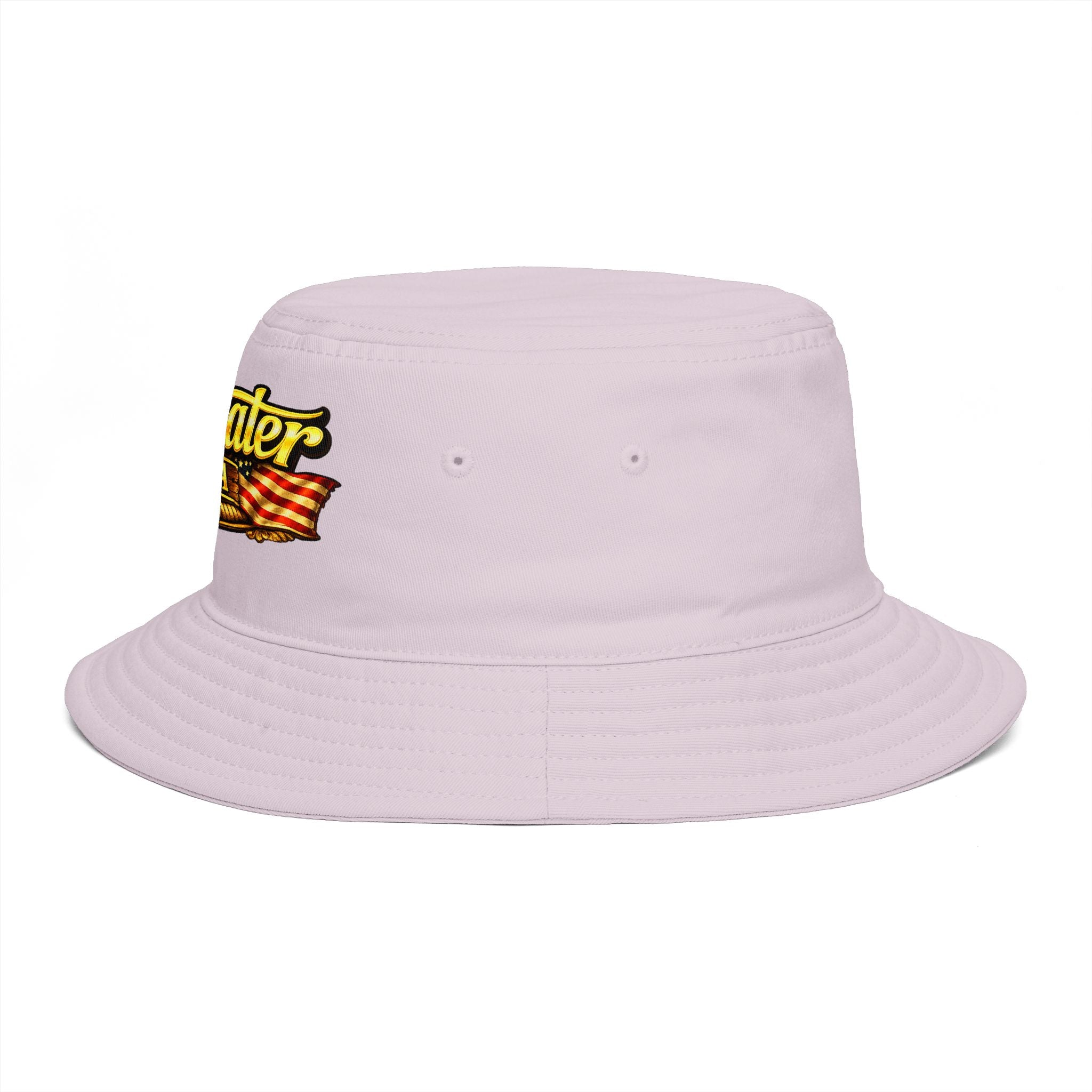 Topwater USA Bucket Hat — Retro Fishing Logo with American Flag