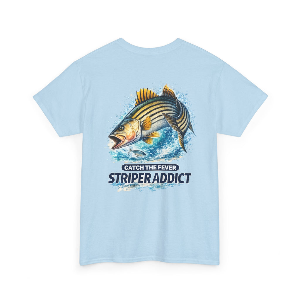 Striper Addict Fishing T‑Shirt — Catch the Fever Striped Bass Tee