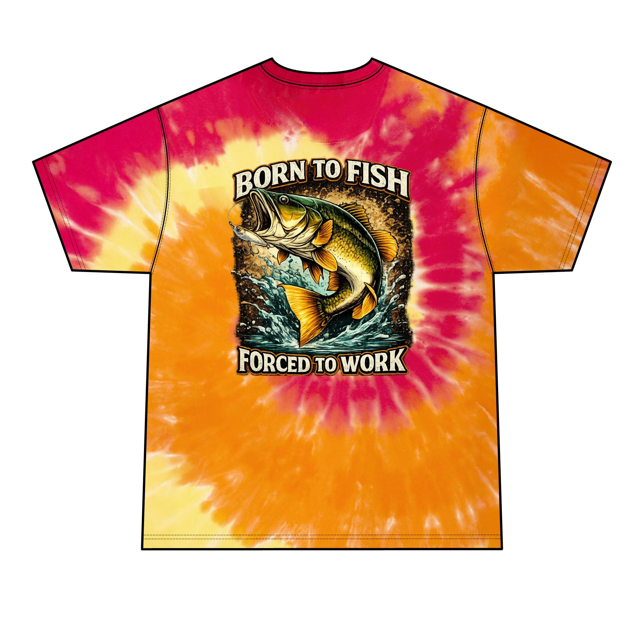 Born to Fish Tie-Dye Tee — Men's Fishing T-Shirt