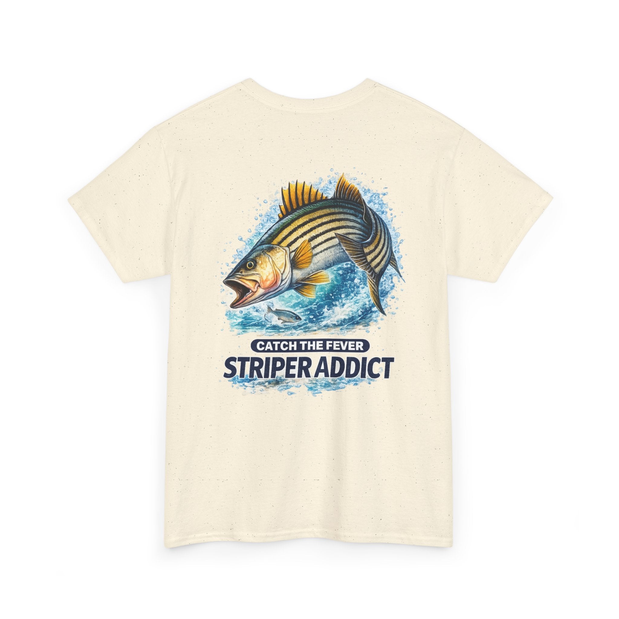 Striper Addict Fishing T‑Shirt — Catch the Fever Striped Bass Tee