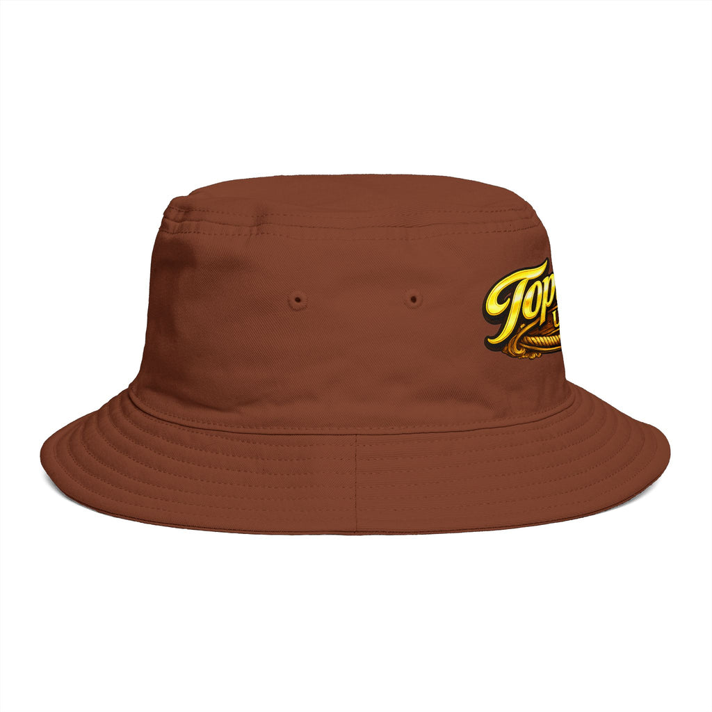 Topwater USA Bucket Hat — Retro Fishing Logo with American Flag