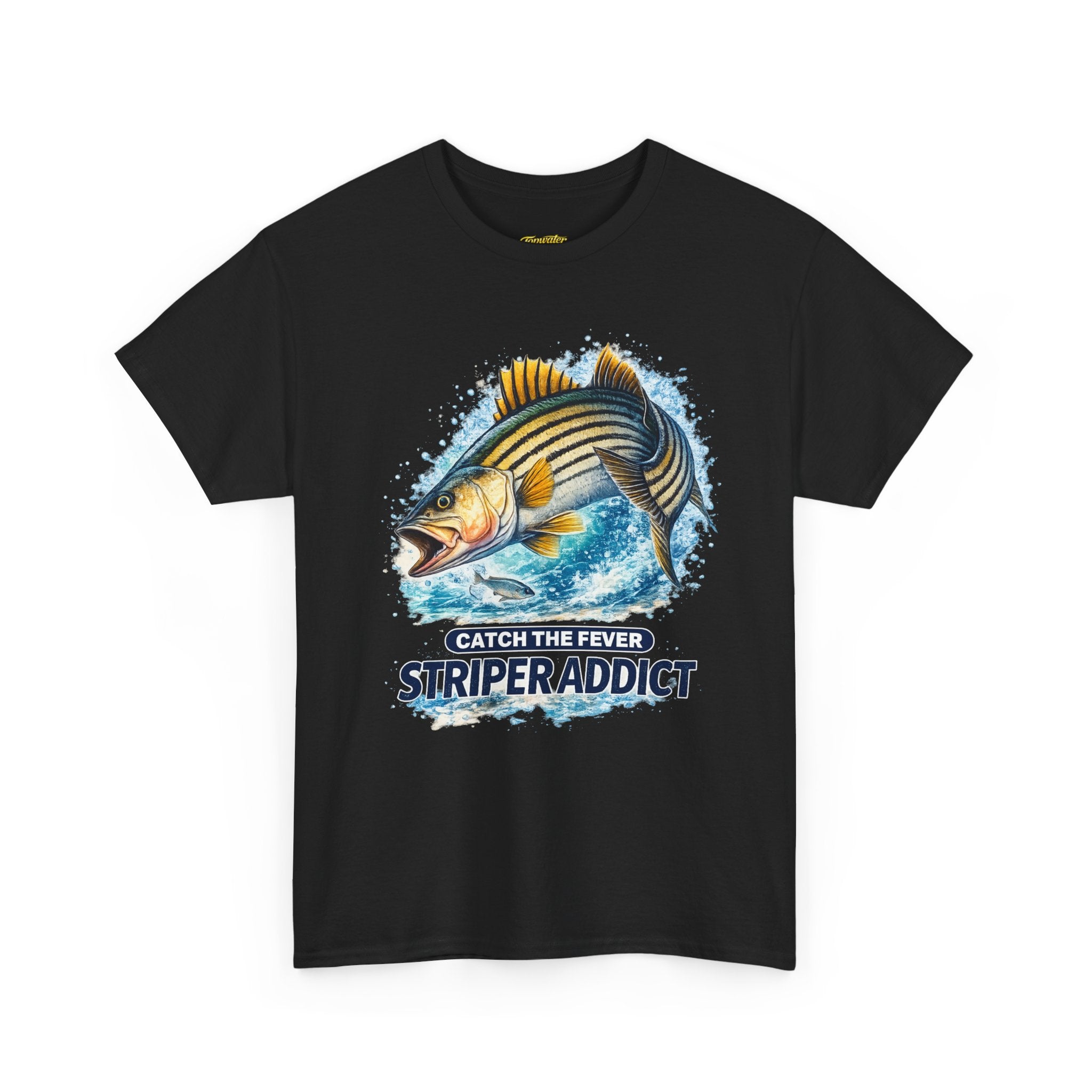 Striper Addict Fishing T‑Shirt — Catch the Fever Striped Bass Tee