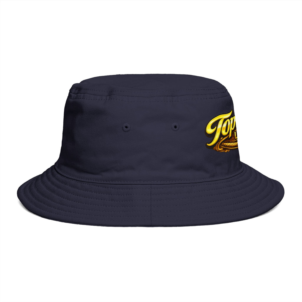Topwater USA Bucket Hat — Retro Fishing Logo with American Flag