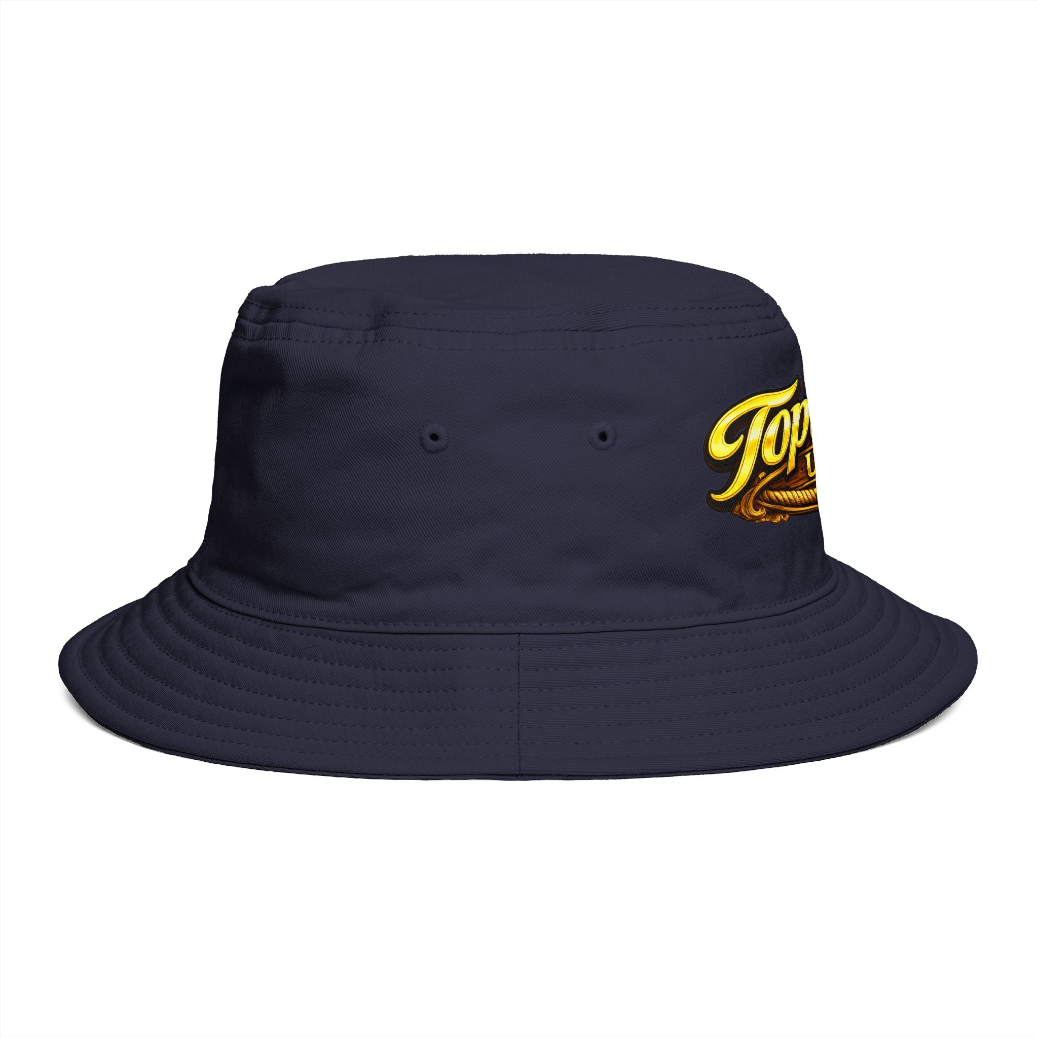 Topwater USA Bucket Hat — Retro Fishing Logo with American Flag