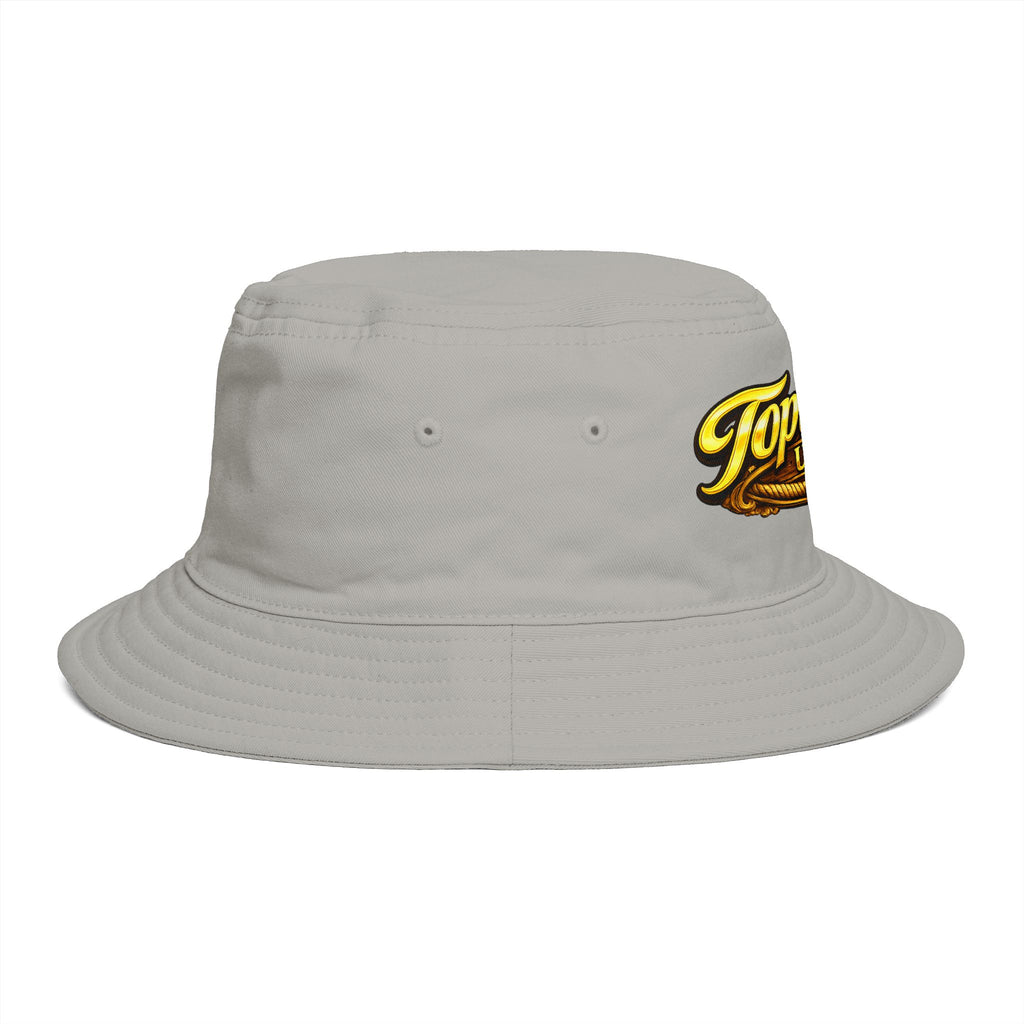 Topwater USA Bucket Hat — Retro Fishing Logo with American Flag
