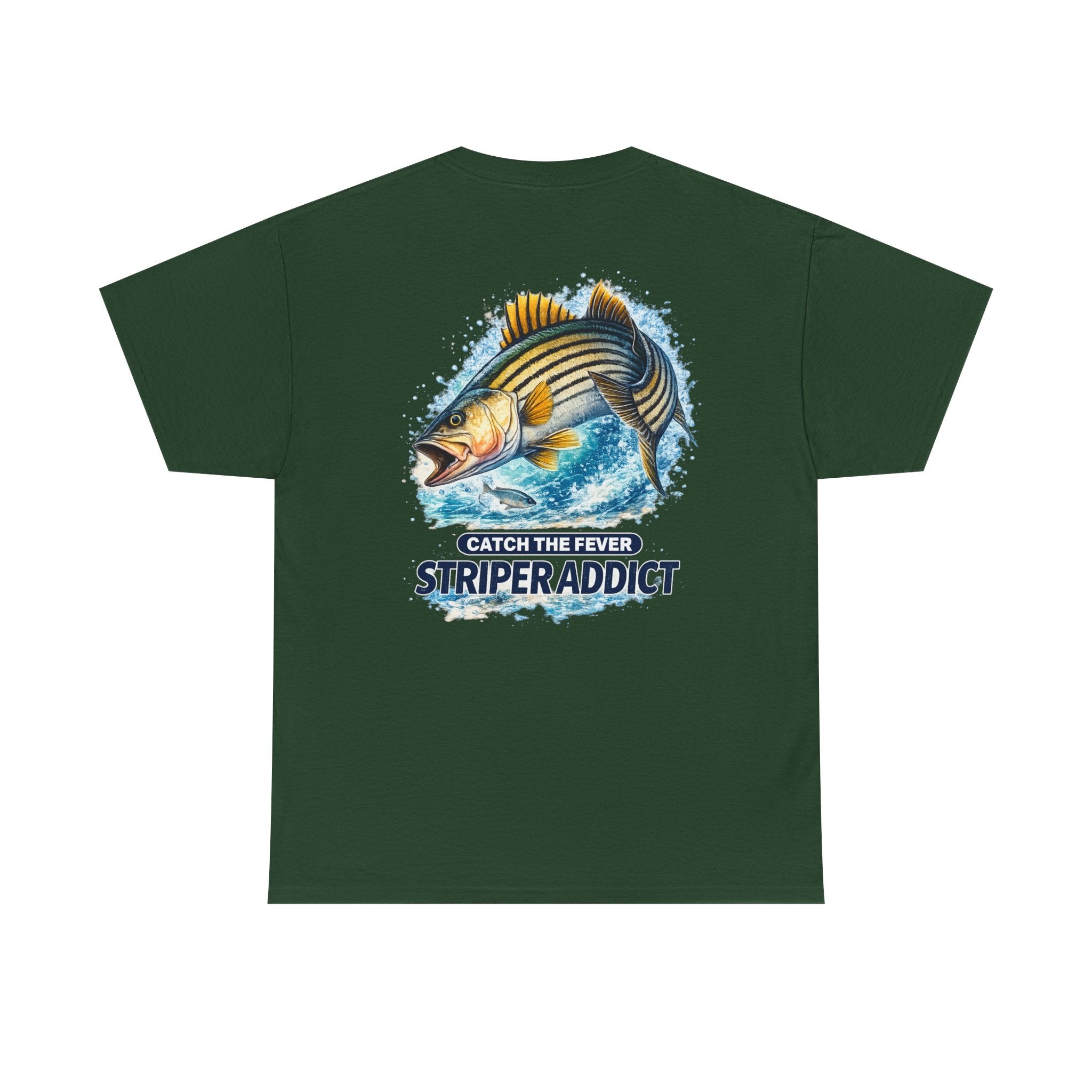 Striper Addict Fishing T‑Shirt — Catch the Fever Striped Bass Tee