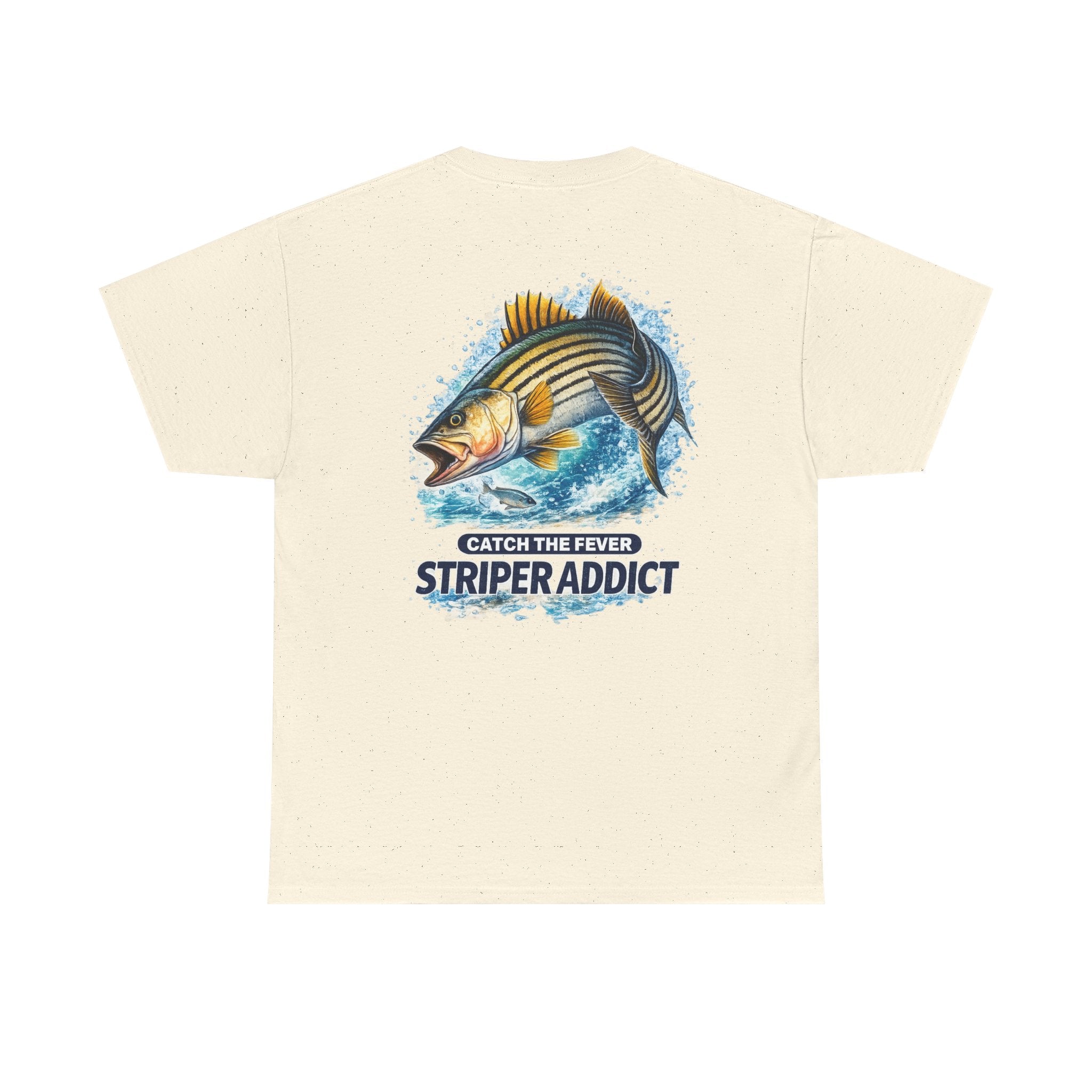 Striper Addict Fishing T‑Shirt — Catch the Fever Striped Bass Tee