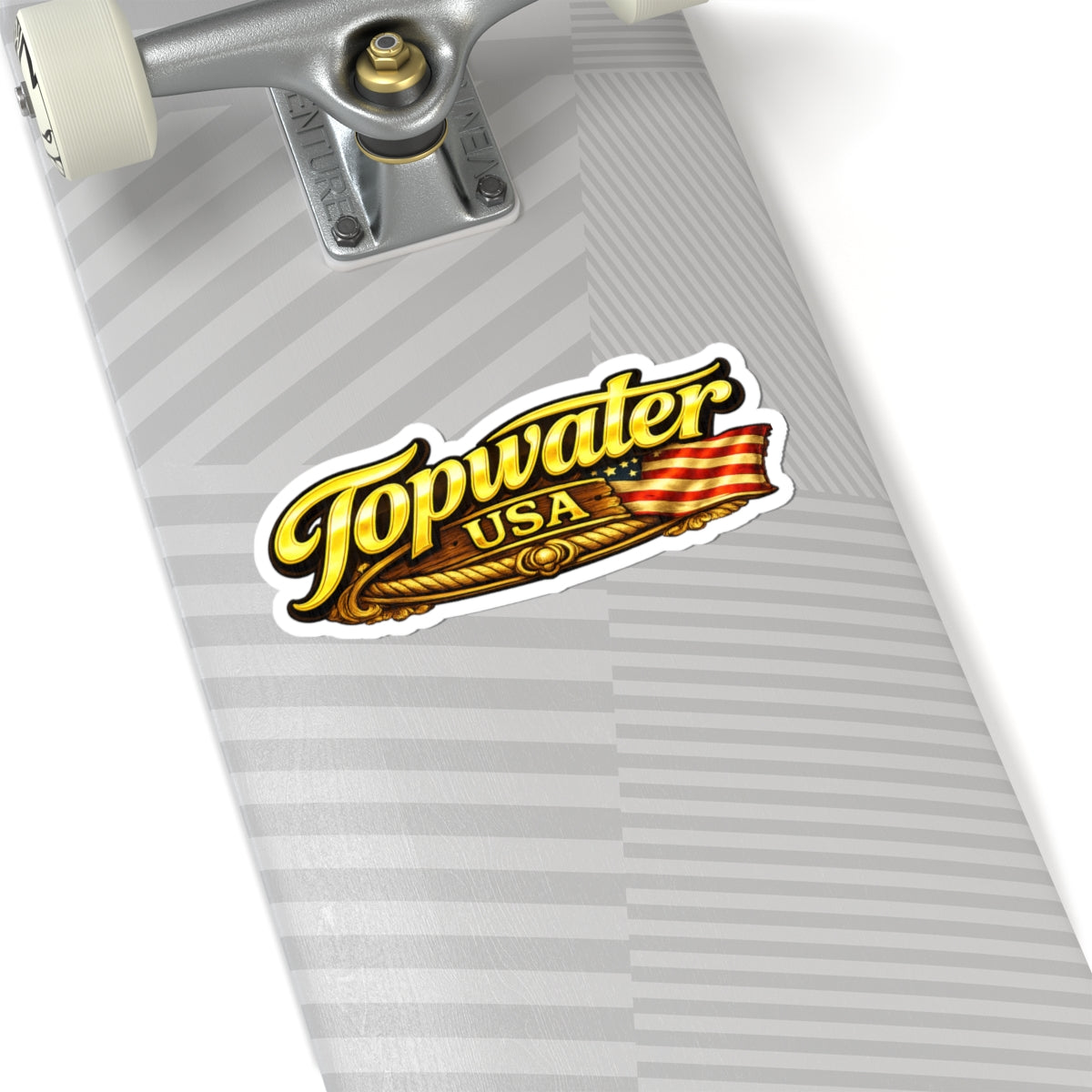 Topwater USA Kiss-Cut Sticker — Patriotic Fishing Logo Decal