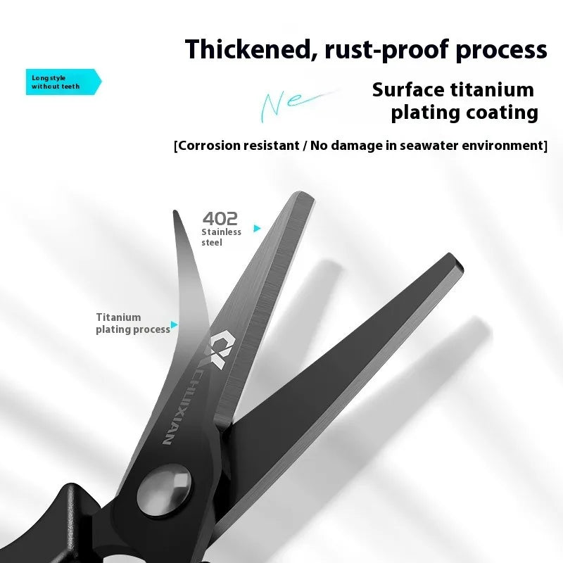 Portable titanium plated fishing scissors for hanging strings, PE line fishing line, Dali Ma stainless steel lure scissors