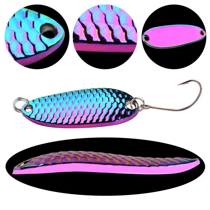 1.5g/2.5g/3.5g/5g Fishing Lures Tackle Metal Spoon Lure Hard Bait Sequins Lure Freshwater Saltwater Wobblers Spinner Spoons