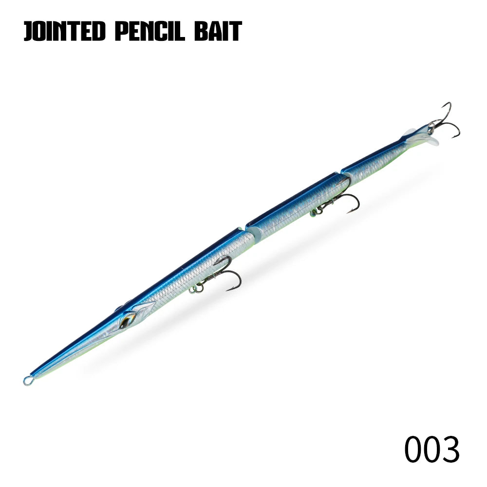 Hunthouse Jointed Pencil Bait 3 Section Fishing Lure 180mm/22g 255mm/30.6g Needle Sinking Swimbait For Bluefish Seabass Tackle