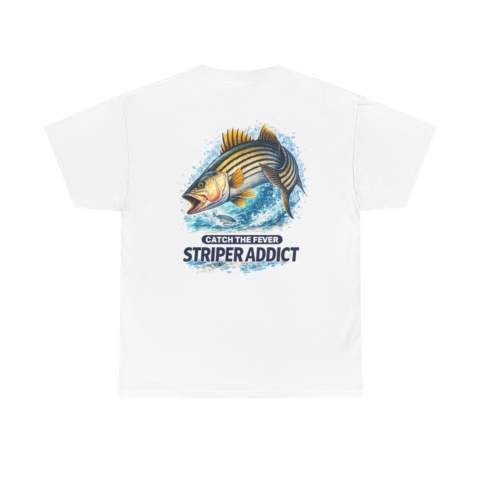 Striper Addict Fishing T‑Shirt — Catch the Fever Striped Bass Tee