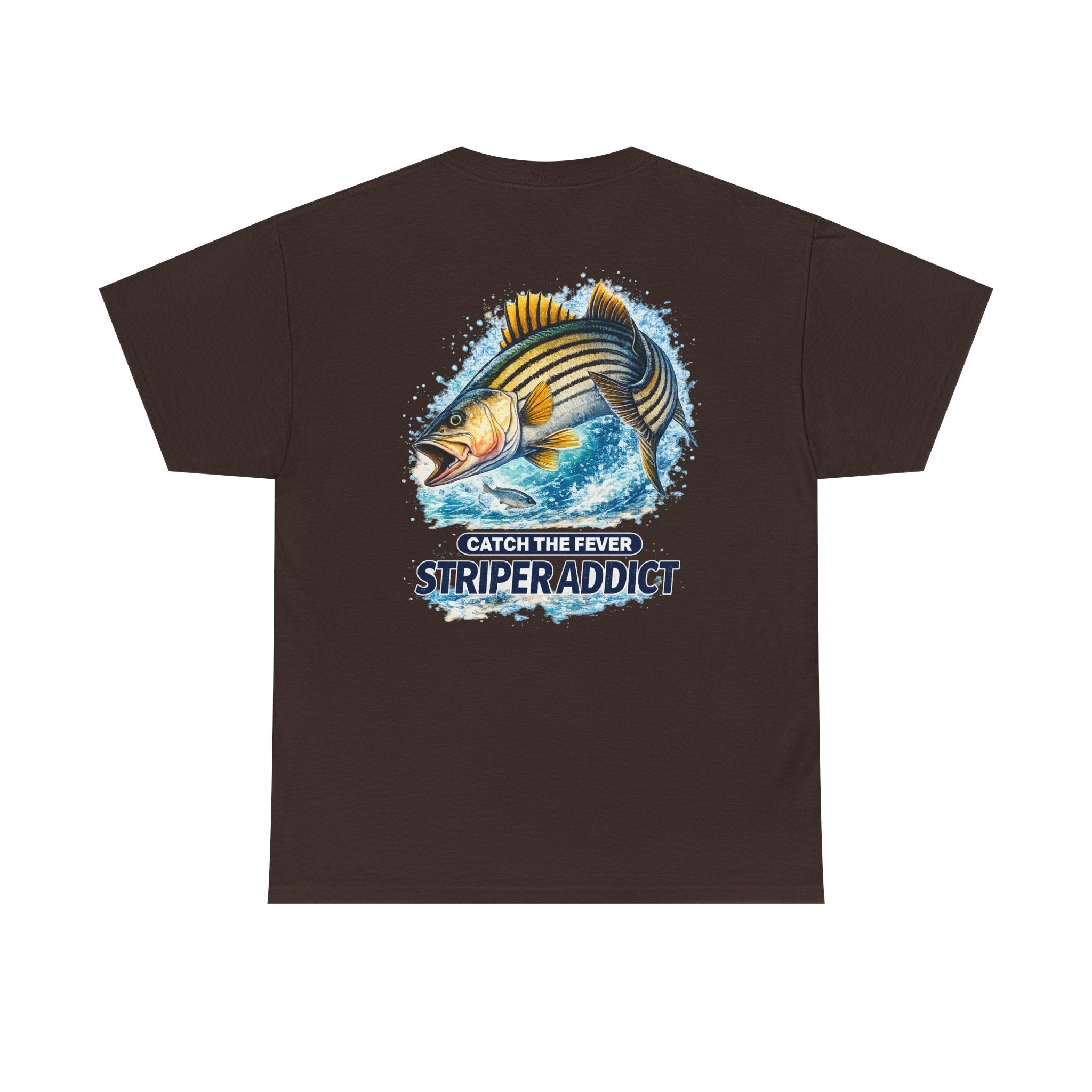 Striper Addict Fishing T‑Shirt — Catch the Fever Striped Bass Tee