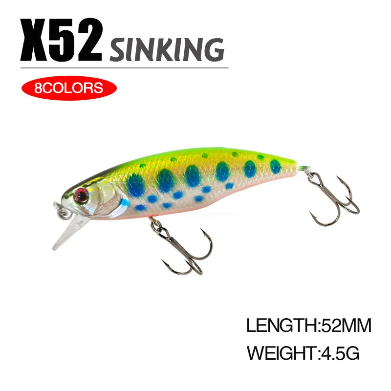 Japan Hot Model Sinking Minnow Fishing Lures 52mm 4.5g Jerkbait Bass Pike Carkbait Wobblers Swimbait Professional Hard Bait