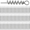 50Pcs Spring Twist Lock Fishing Crank Hook Centering Pin Screw Lock Bait Keeper Spring Fishing Hook for Worm Lures Bait Keeper