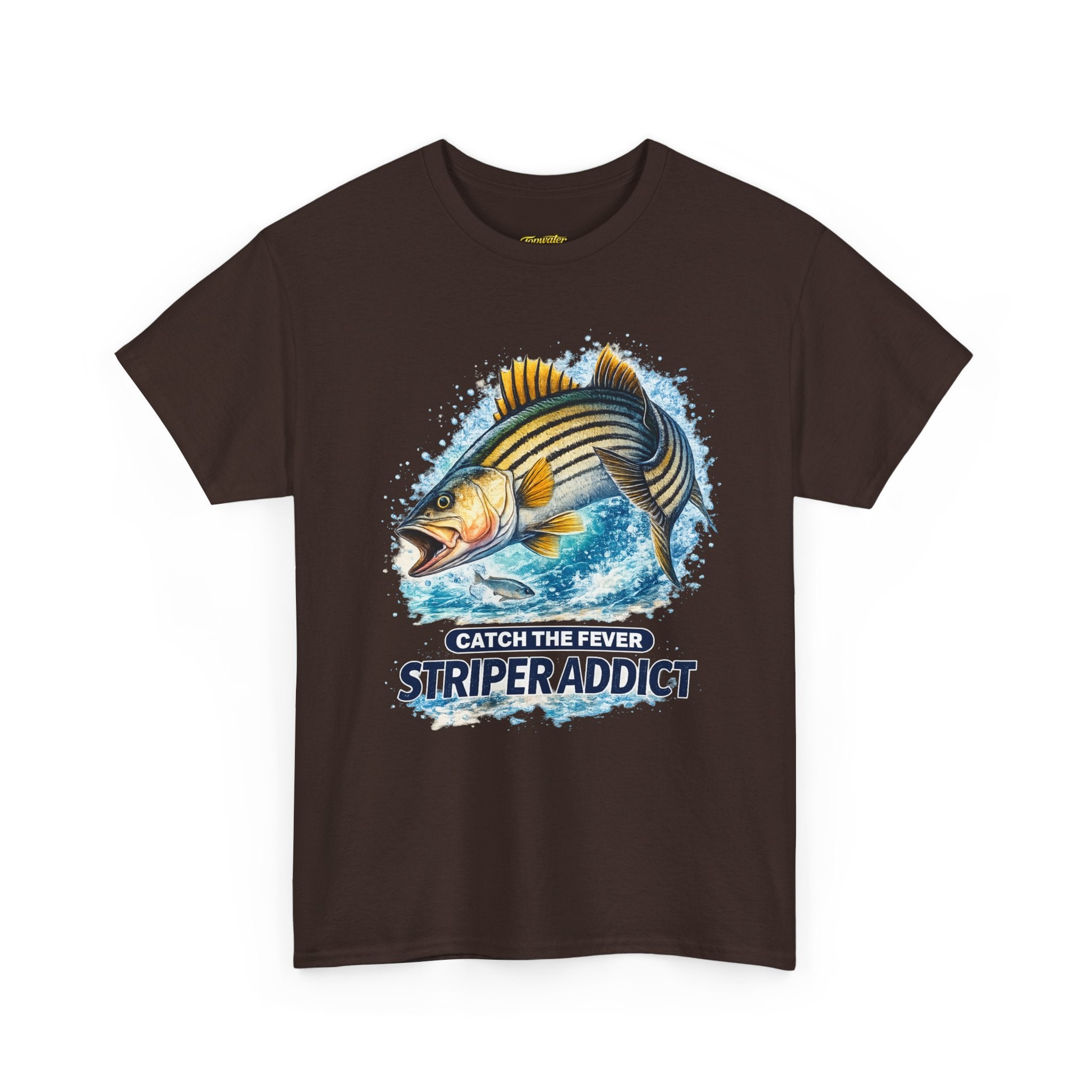 Striper Addict Fishing T‑Shirt — Catch the Fever Striped Bass Tee