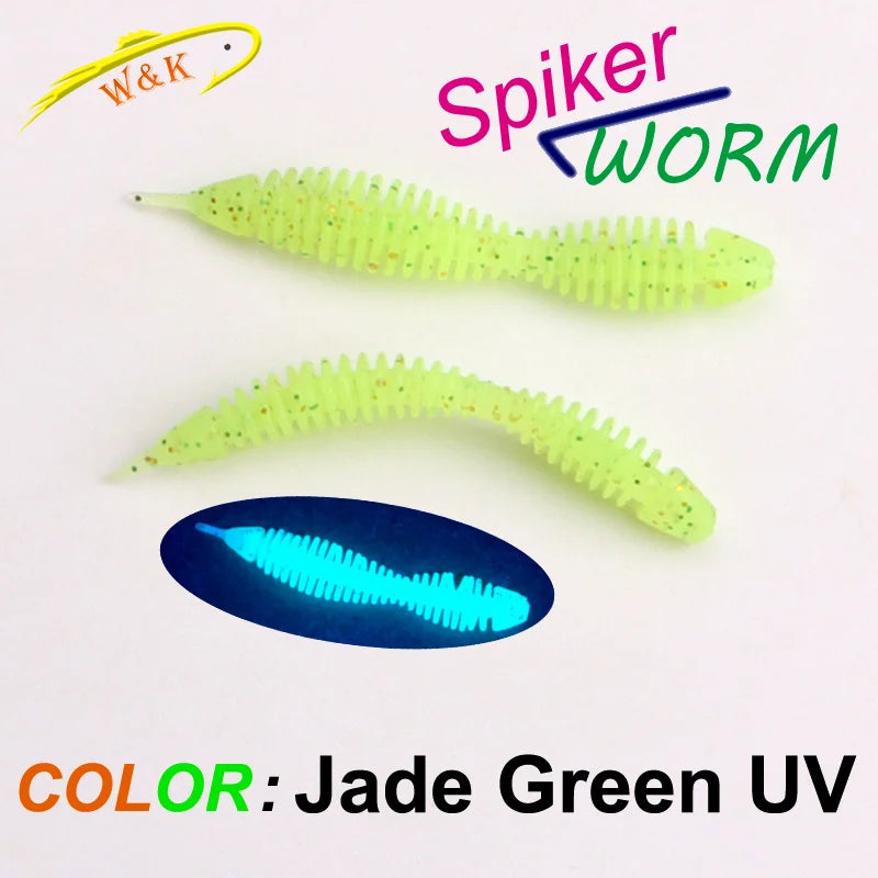 Clearance_Spiker Worm Bait at 5cm 7cm Soft Lures for Perch Bass Fishing Lure TPE TPR Floating Drop Rig Soft Bait UV Glow Worm Ba