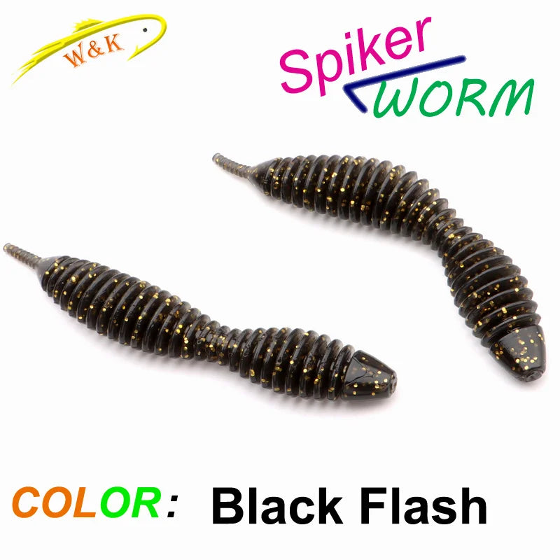 Clearance_Spiker Worm Bait at 5cm 7cm Soft Lures for Perch Bass Fishing Lure TPE TPR Floating Drop Rig Soft Bait UV Glow Worm Ba