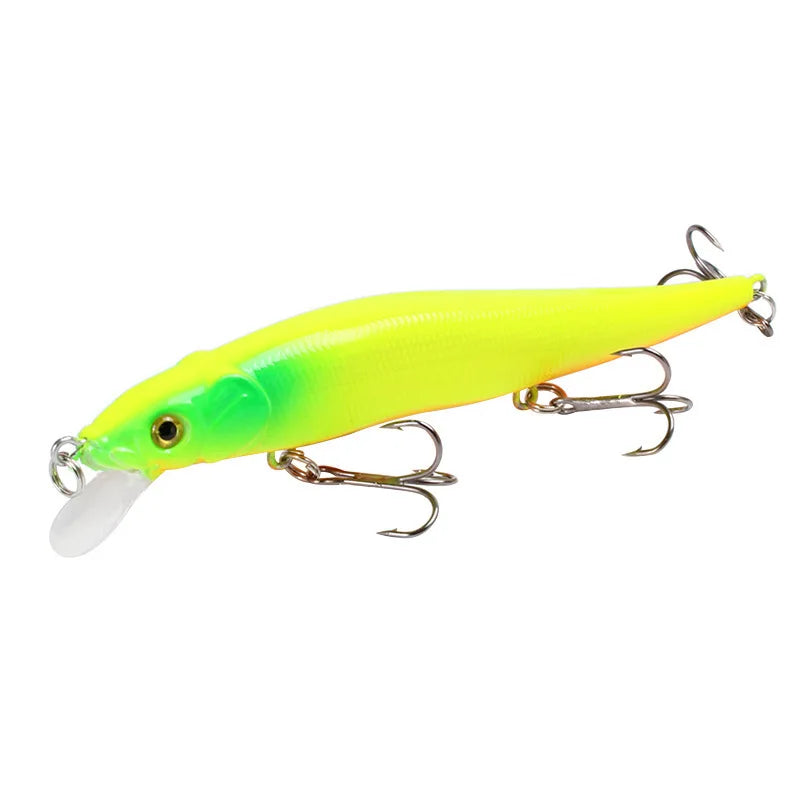 1pc 4.52inch/0.49oz Plastic Simulation Lure, Minnow Hard Bait With 3 Treble Hooks, Artificial Bait For Pike Carp