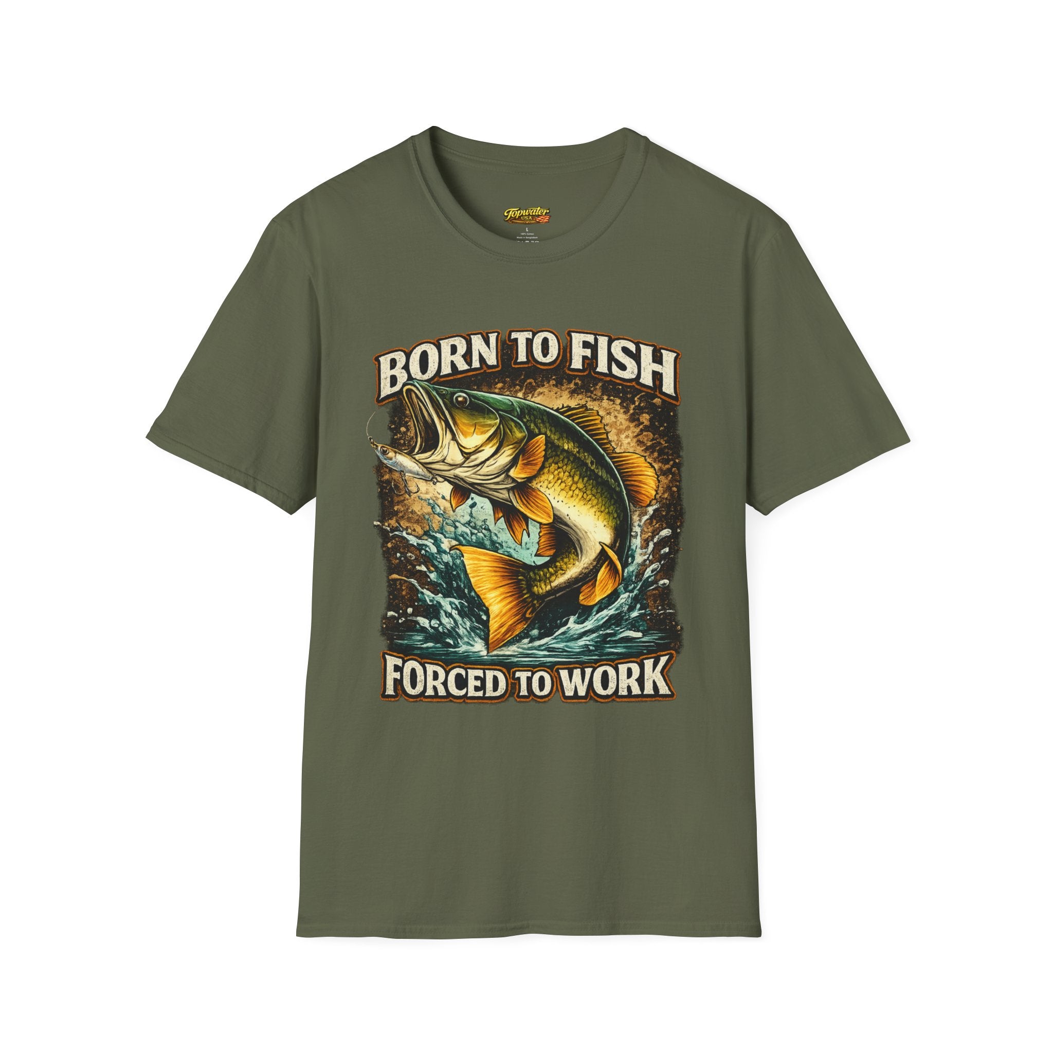 Born to Fish T-Shirt – "Born to Fish, Forced to Work" Fishing Graphic Tee