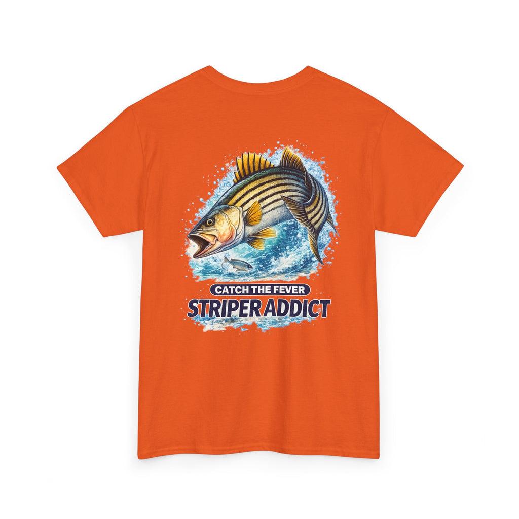 Striper Addict Fishing T‑Shirt — Catch the Fever Striped Bass Tee