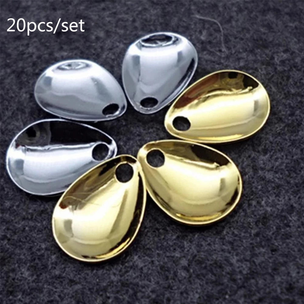 20pcs/lot Fishing Spinner Rings Blades Smooth Nickel Spoons Plaice Tackle Craft DIY Bait Fishing Tool Lure Accessories