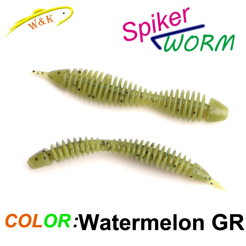 Clearance_Spiker Worm Bait at 5cm 7cm Soft Lures for Perch Bass Fishing Lure TPE TPR Floating Drop Rig Soft Bait UV Glow Worm Ba