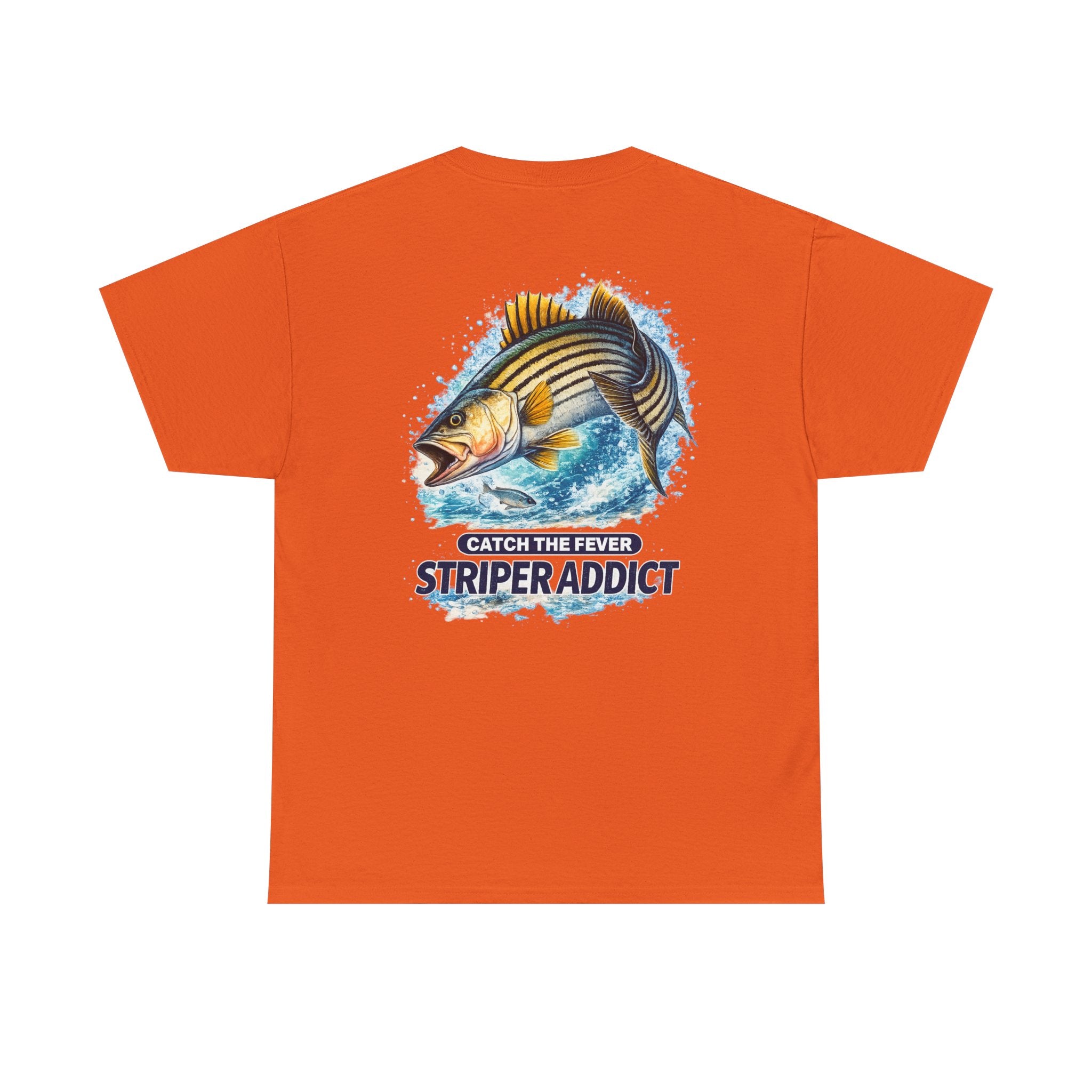 Striper Addict Fishing T‑Shirt — Catch the Fever Striped Bass Tee