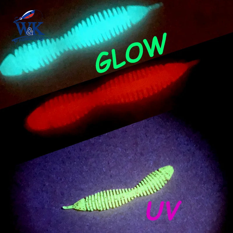 Clearance_Spiker Worm Bait at 5cm 7cm Soft Lures for Perch Bass Fishing Lure TPE TPR Floating Drop Rig Soft Bait UV Glow Worm Ba