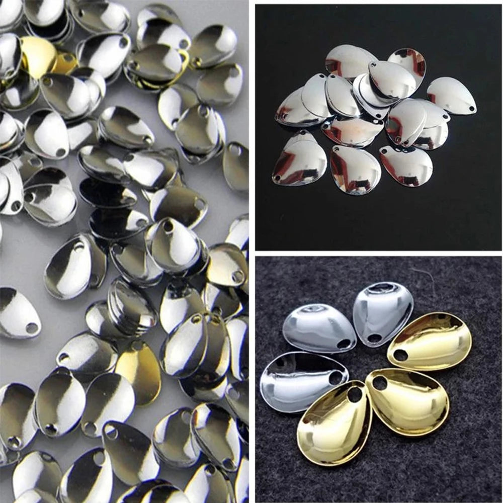 20pcs/lot Fishing Spinner Rings Blades Smooth Nickel Spoons Plaice Tackle Craft DIY Bait Fishing Tool Lure Accessories