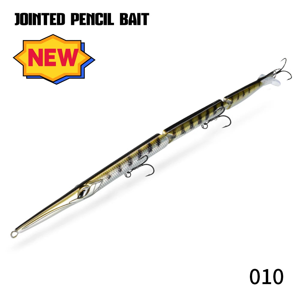 Hunthouse Jointed Pencil Bait 3 Section Fishing Lure 180mm/22g 255mm/30.6g Needle Sinking Swimbait For Bluefish Seabass Tackle