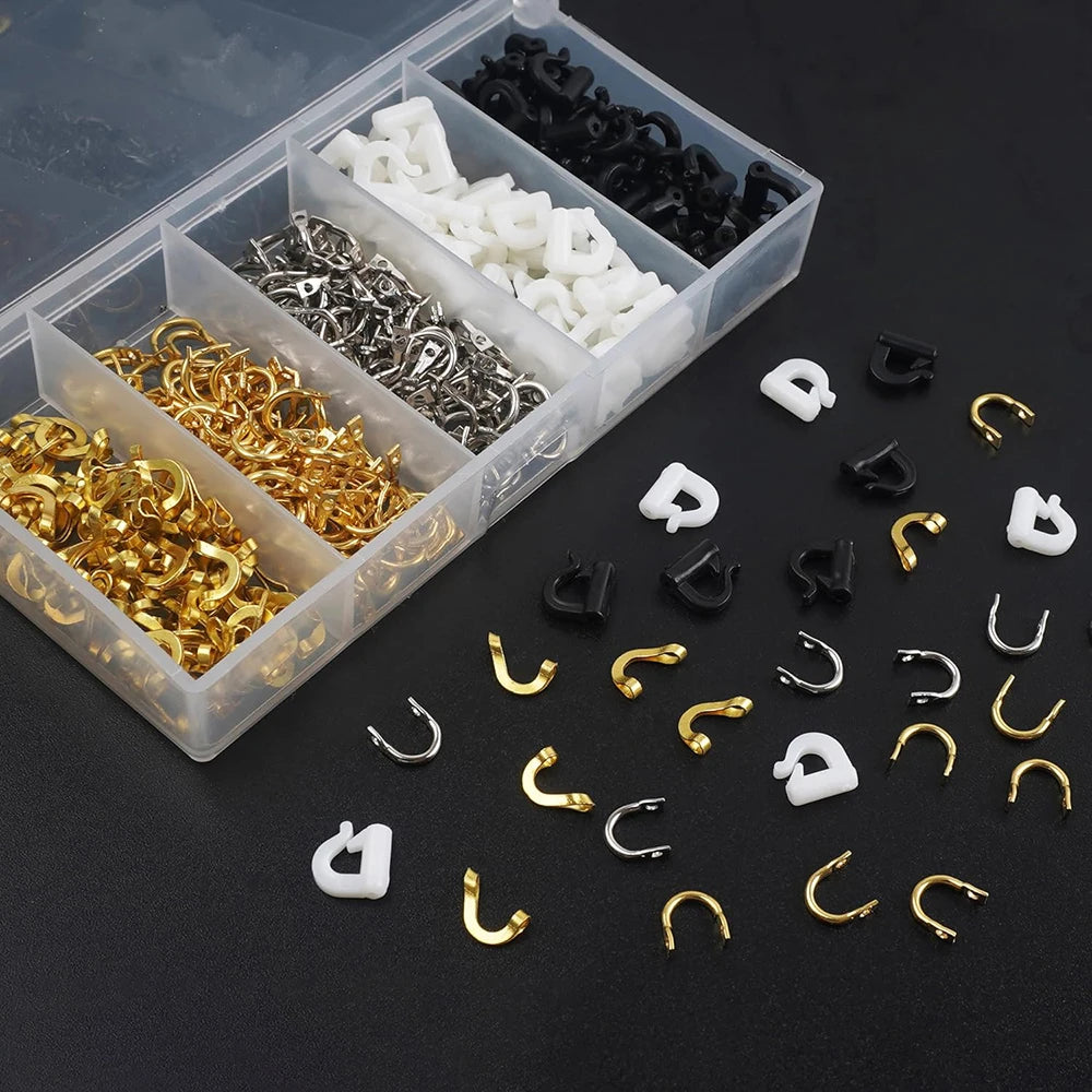 300Pcs Fishing Spinner Clevis Kit U-Shaped Spinner Clevis Spinner Blade Clevis for spinner bait Lure  Fishing Accessories Tackle