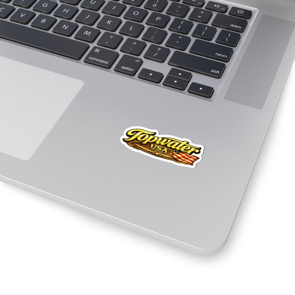 Topwater USA Kiss-Cut Sticker — Patriotic Fishing Logo Decal
