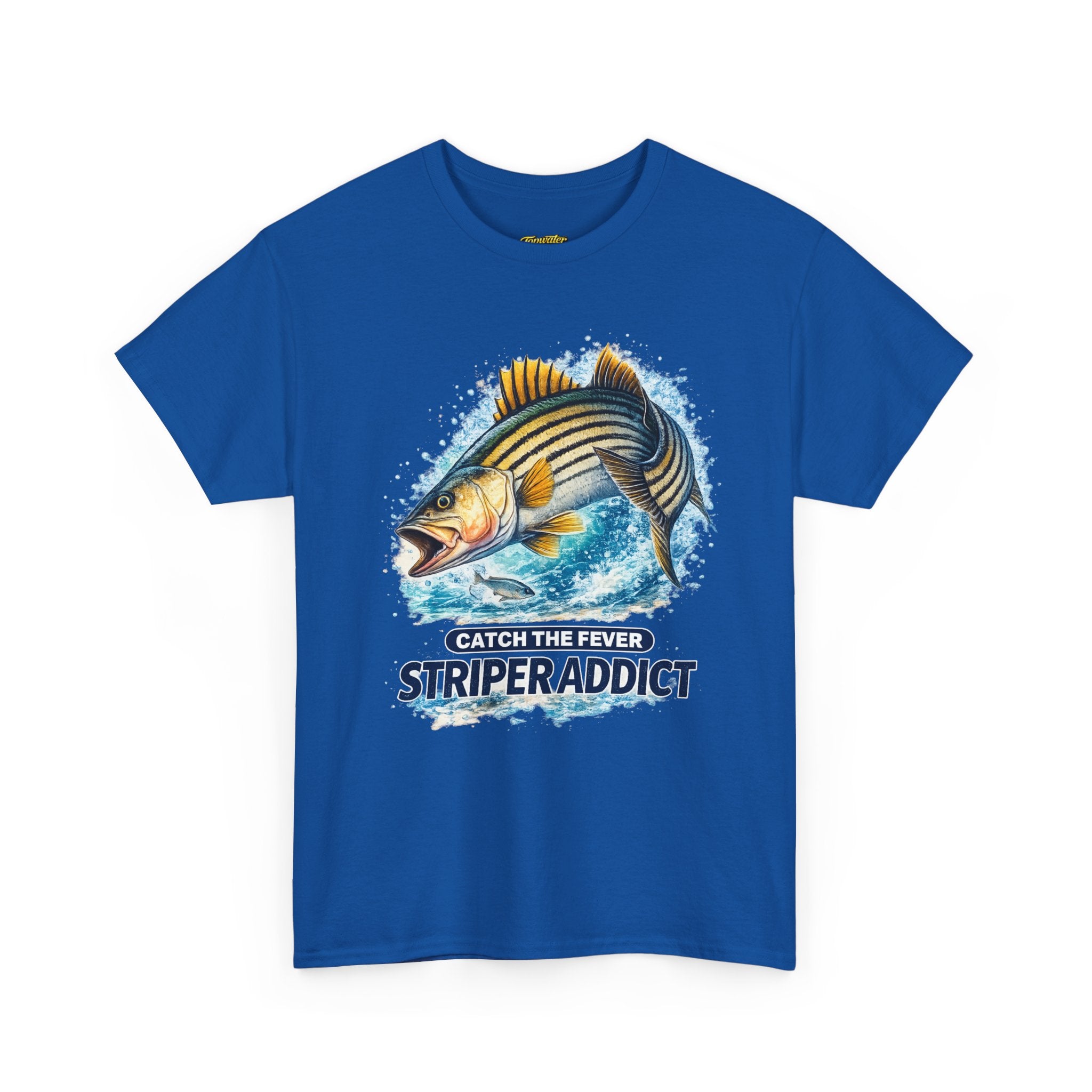 Striper Addict Fishing T‑Shirt — Catch the Fever Striped Bass Tee