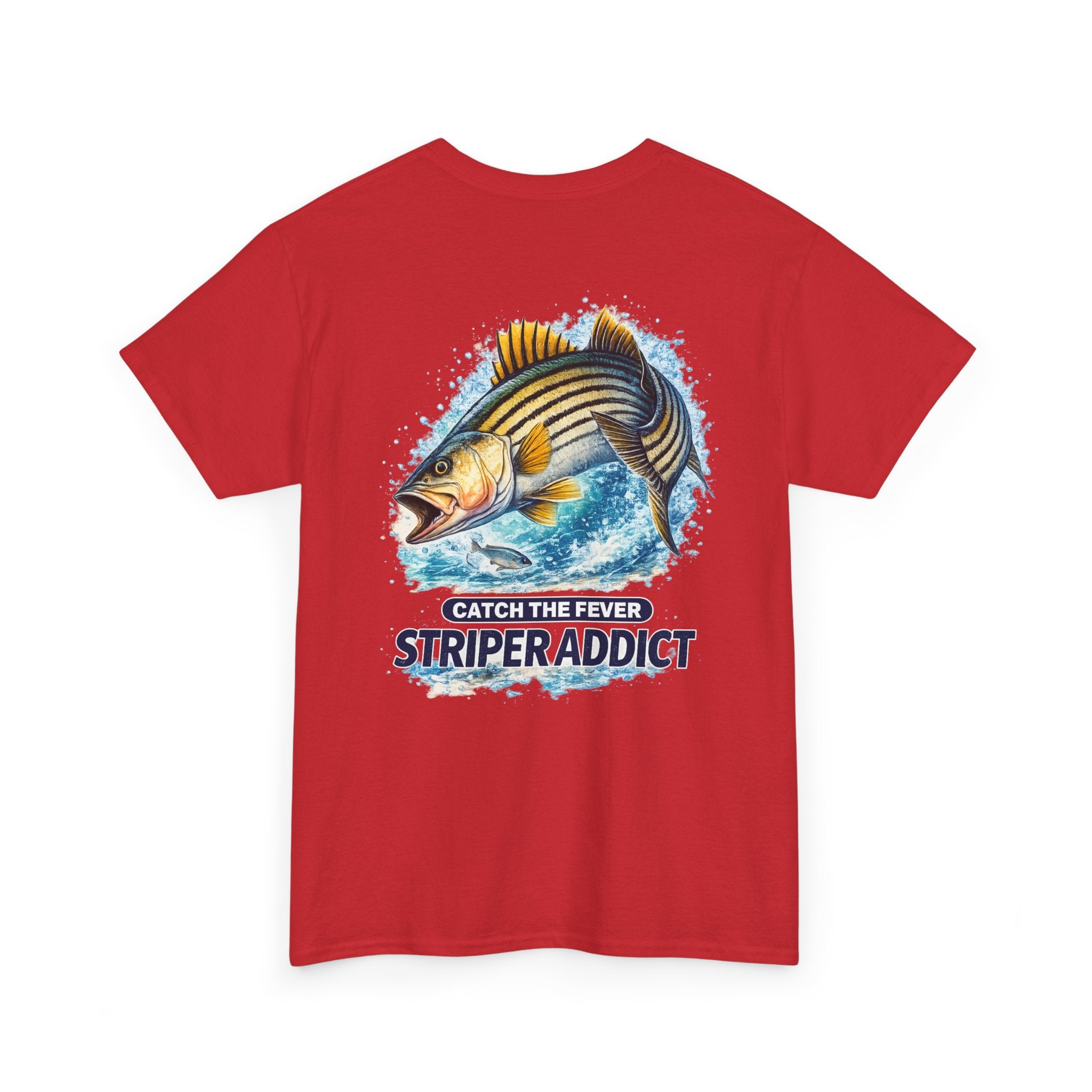 Striper Addict Fishing T‑Shirt — Catch the Fever Striped Bass Tee