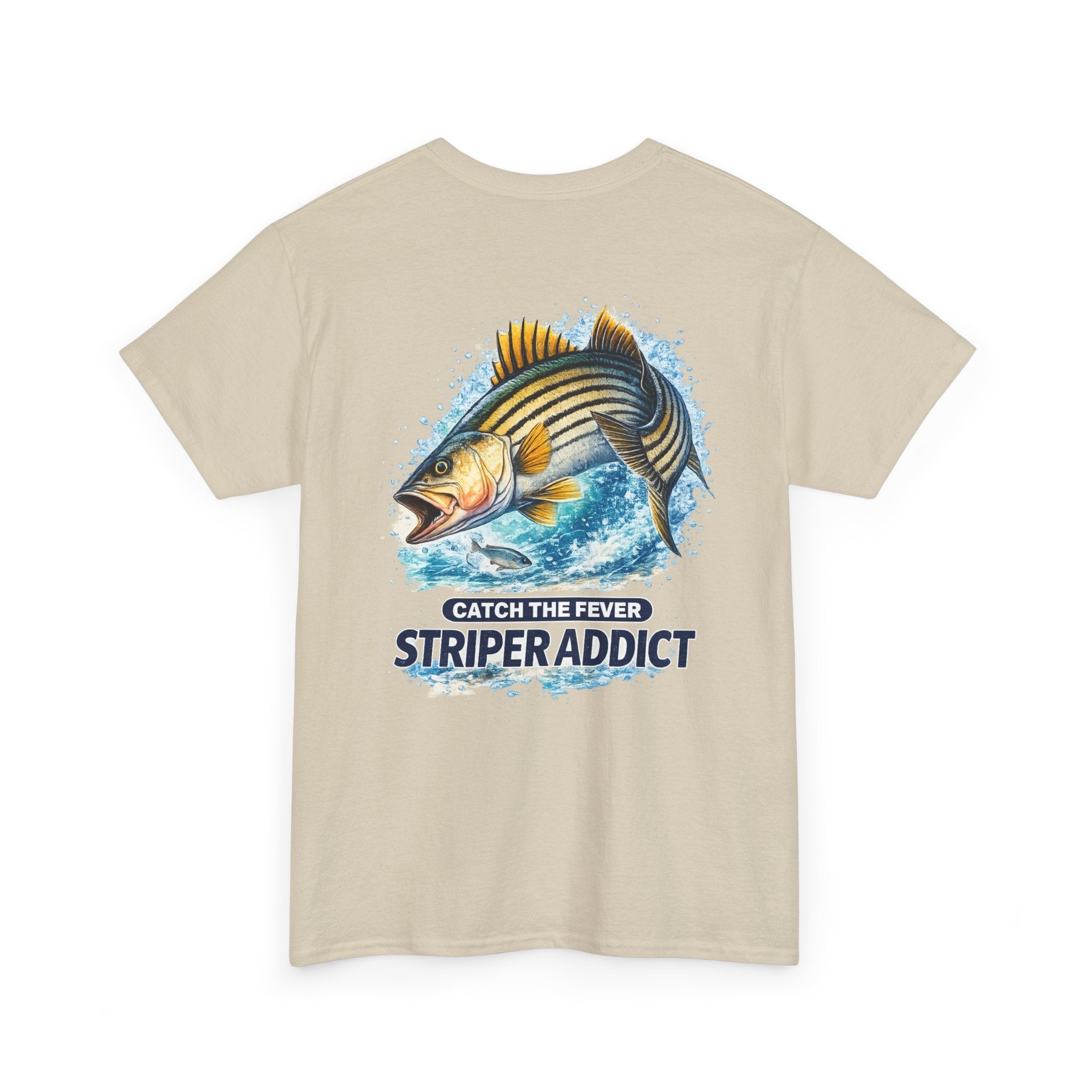 Striper Addict Fishing T‑Shirt — Catch the Fever Striped Bass Tee