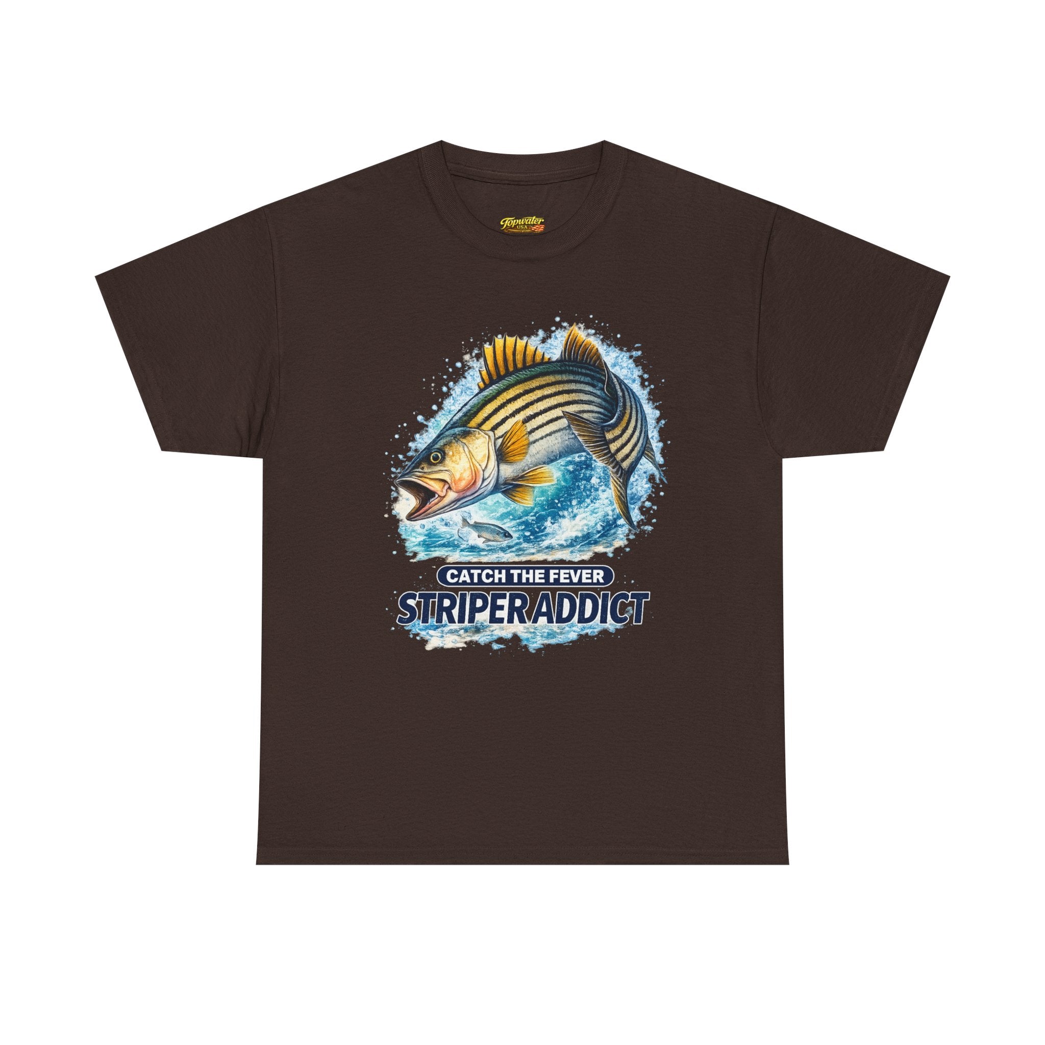 Striper Addict Fishing T‑Shirt — Catch the Fever Striped Bass Tee